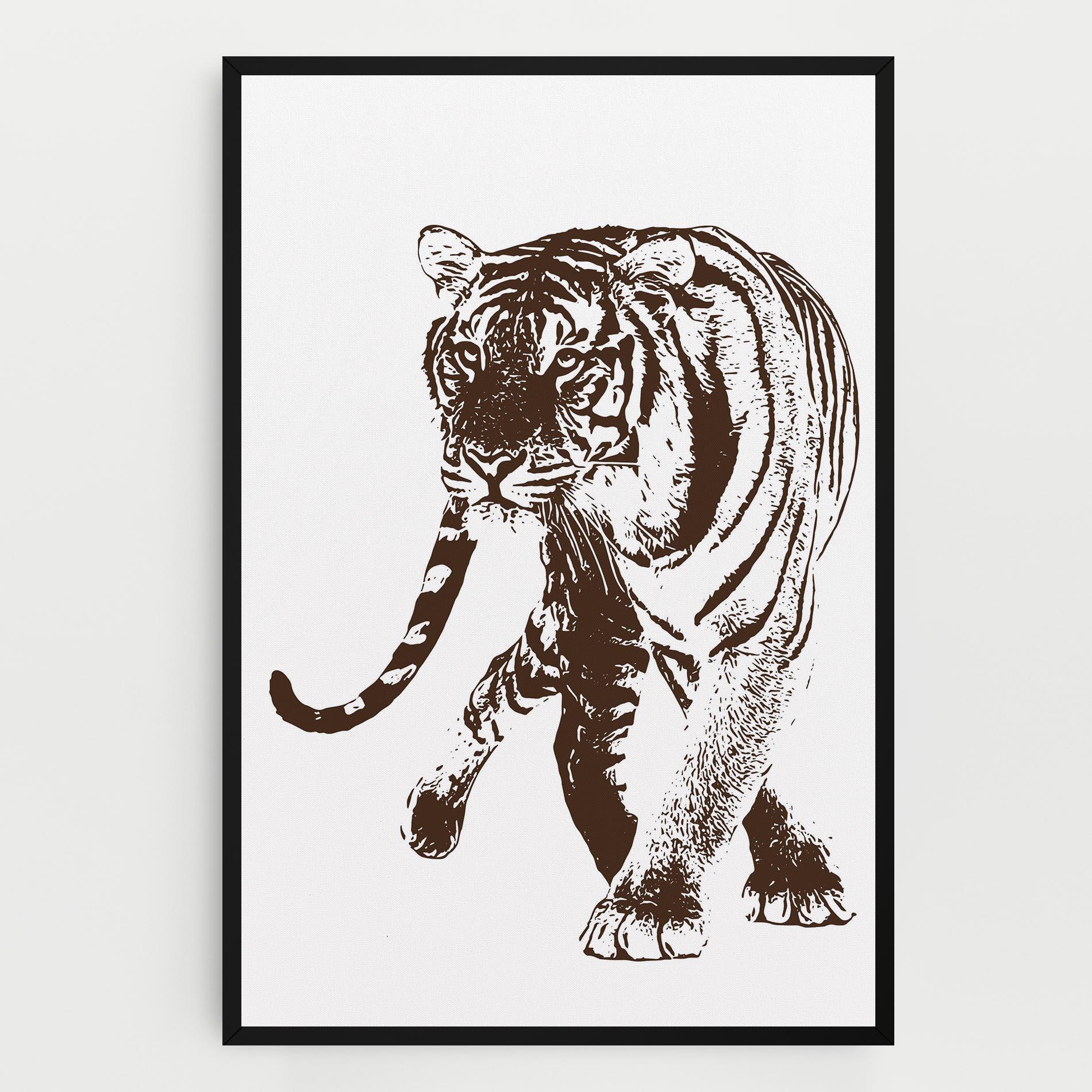 Tablou Canvas Brown Line Tiger mockup 0