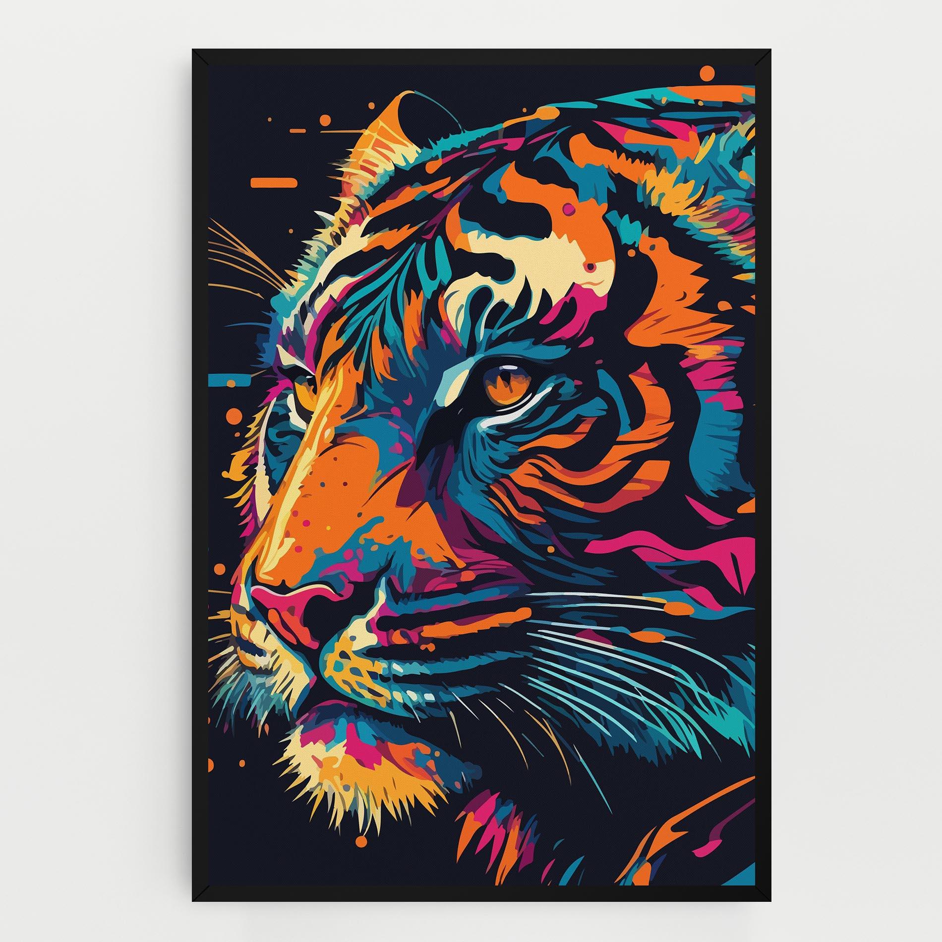 Tablou Canvas Colorful Tiger mockup 0