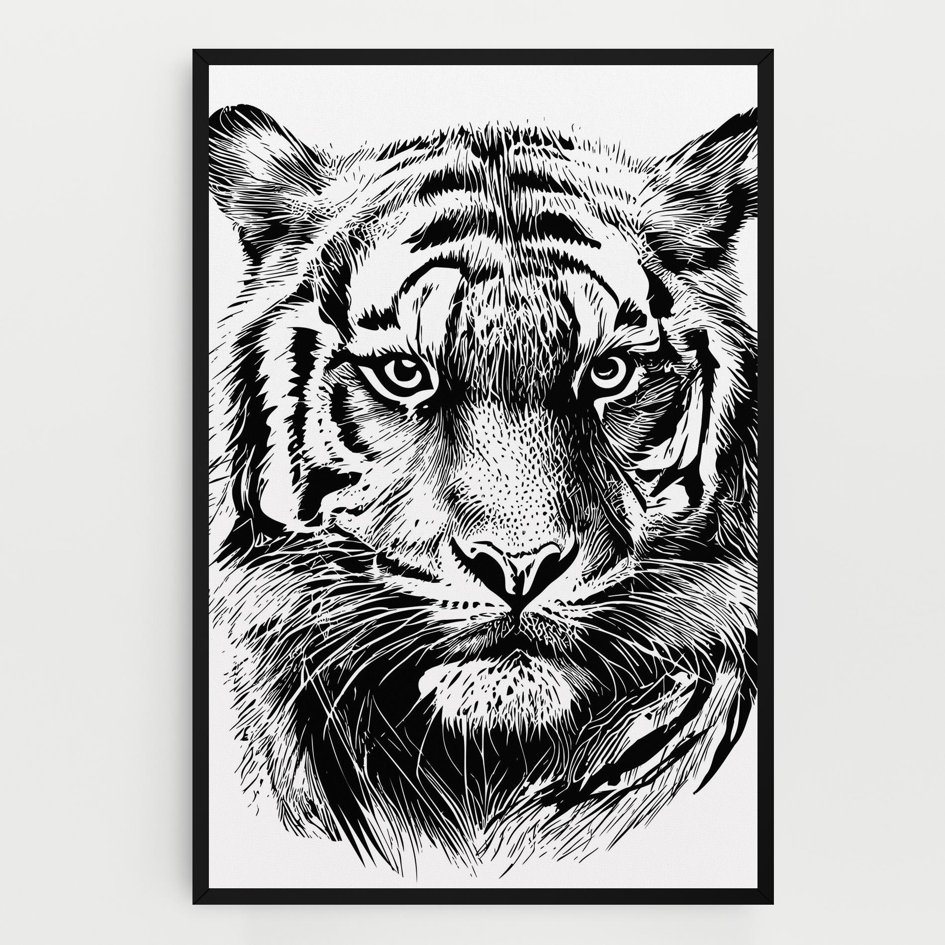 Tablou Canvas Pretty Tiger Head mockup 0