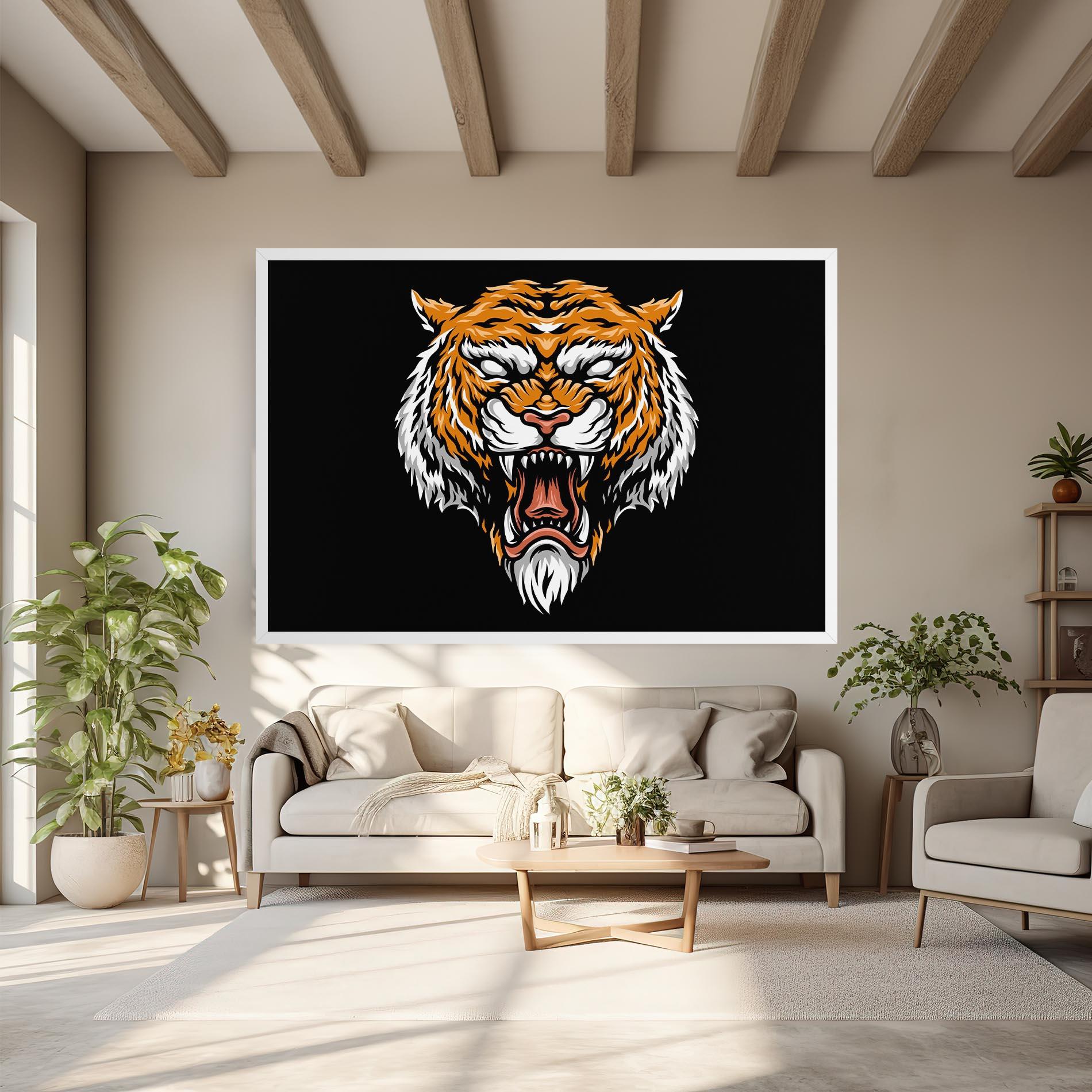 Tablou Canvas Angry Orange Tiger mockup 6
