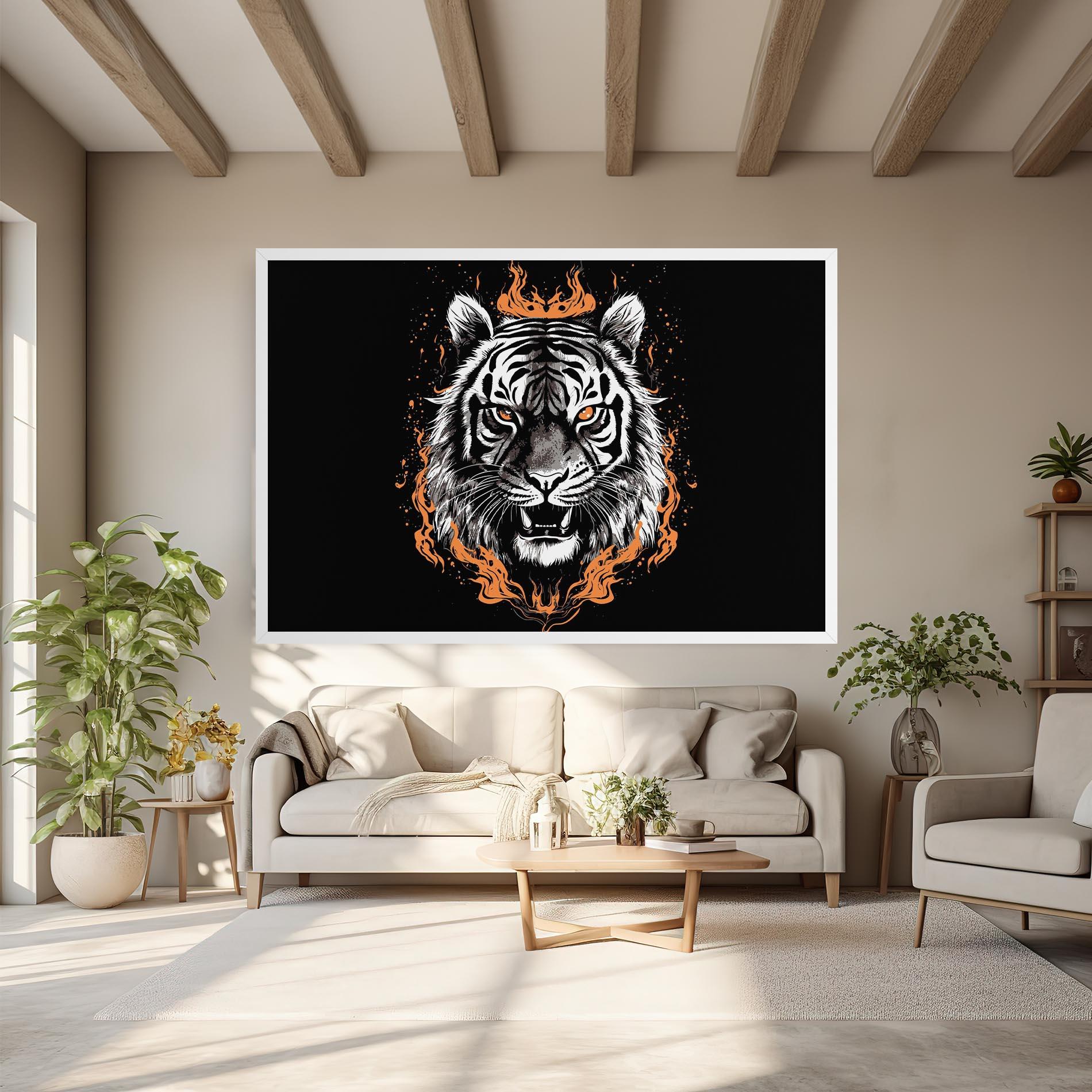 Tablou Canvas Fire Tiger mockup 6