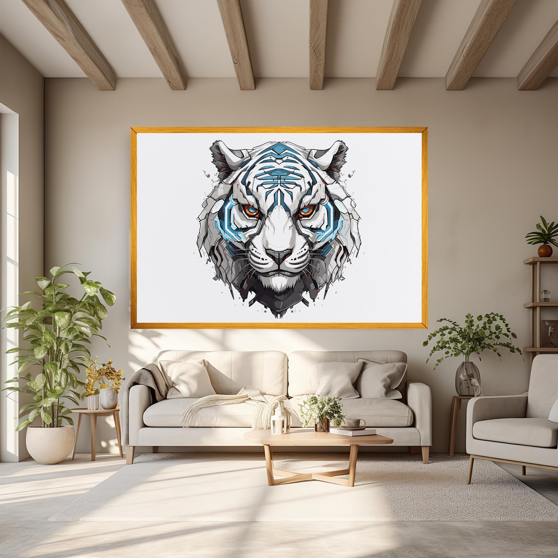 Tablou Canvas Cyborg Tiger mockup 6