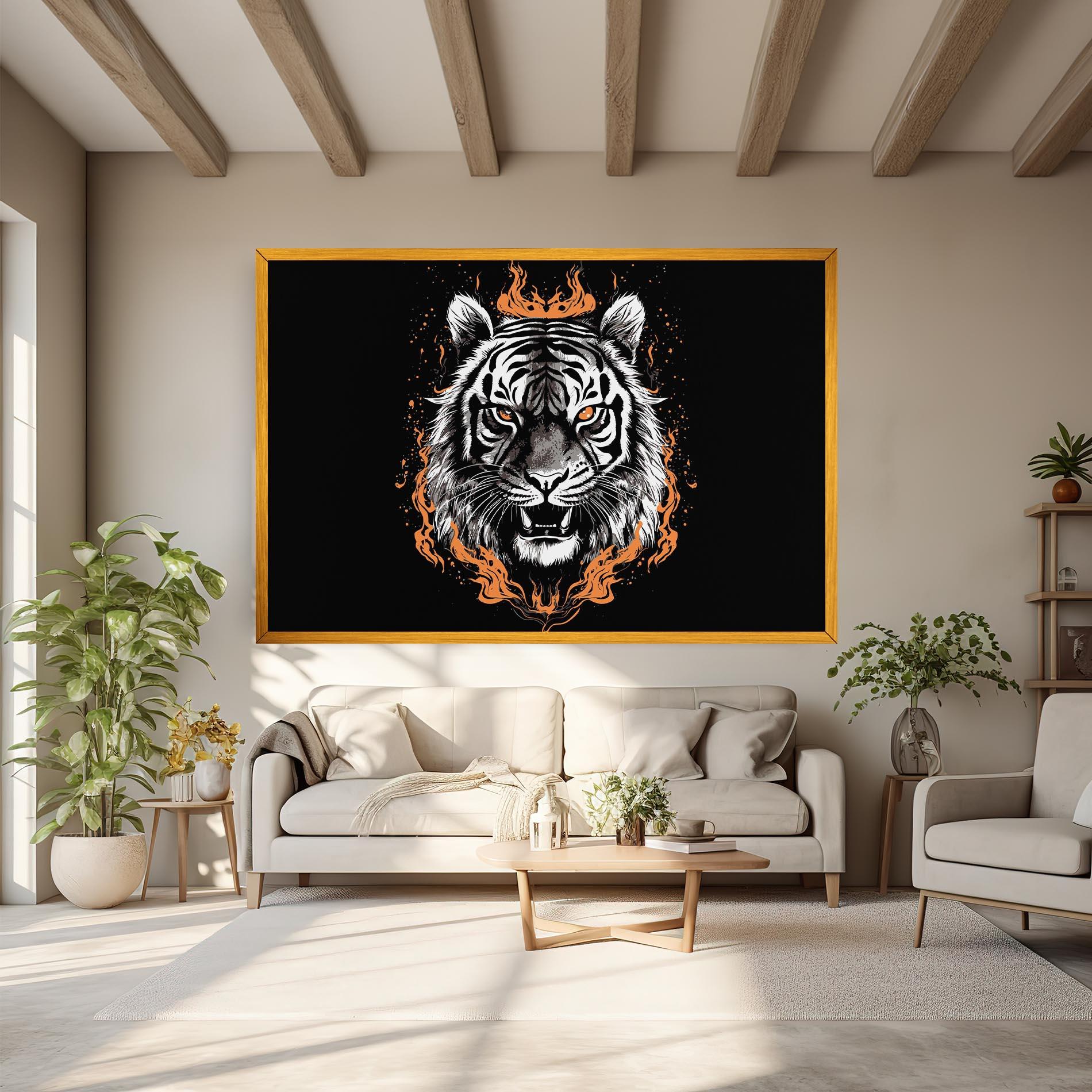 Tablou Canvas Fire Tiger mockup 6
