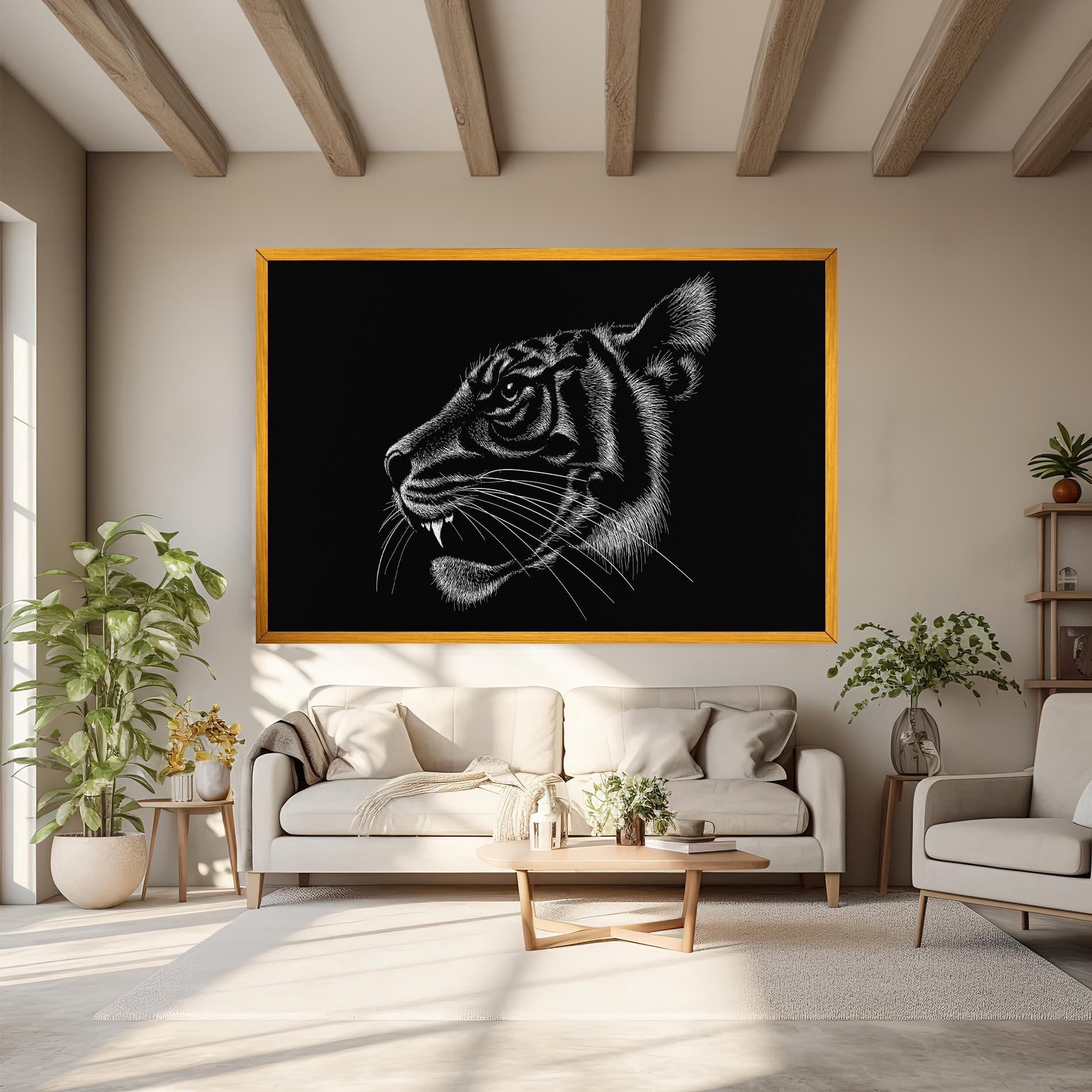 Tablou Canvas Tiger White Head mockup 6