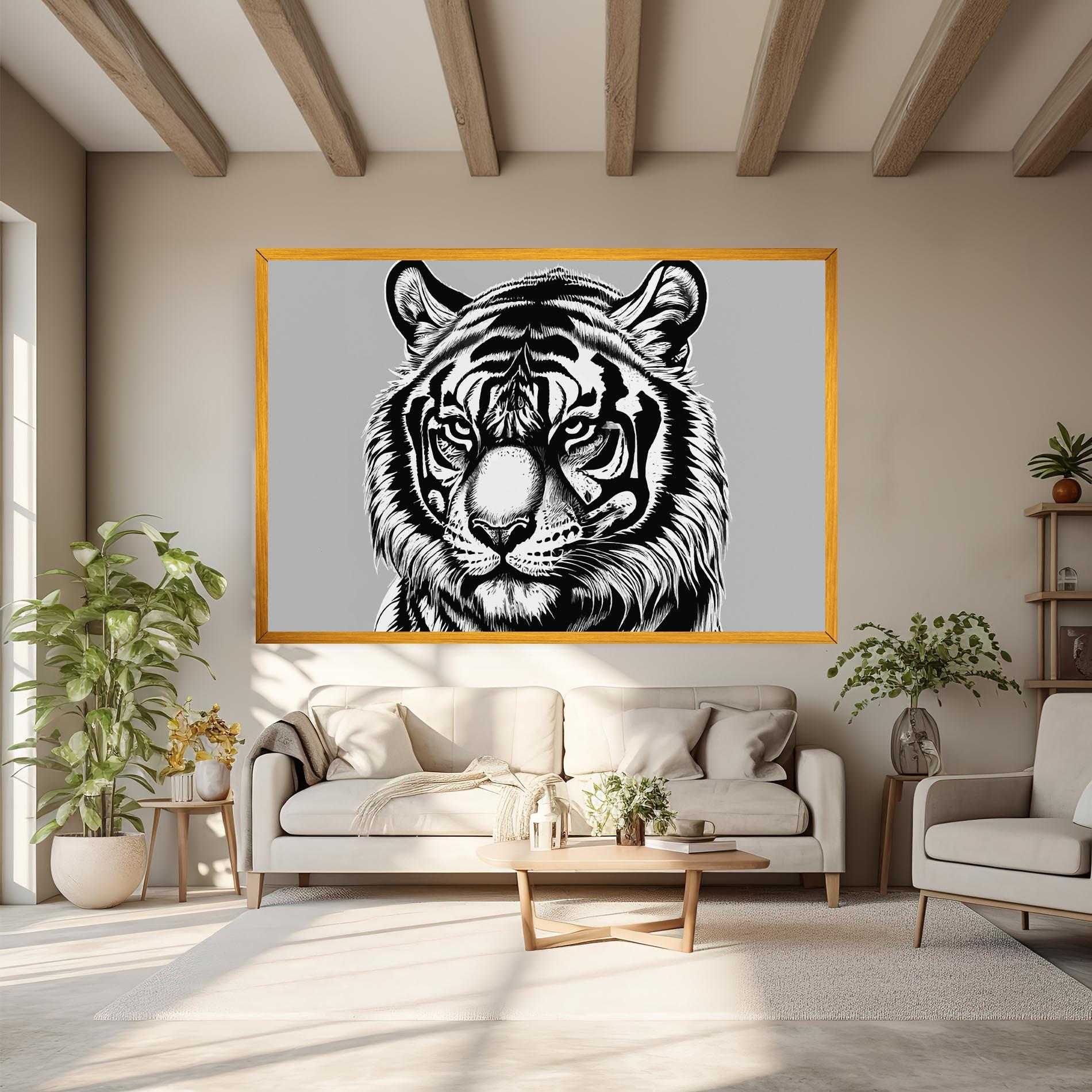 Tablou Canvas White Tiger Grey mockup 6