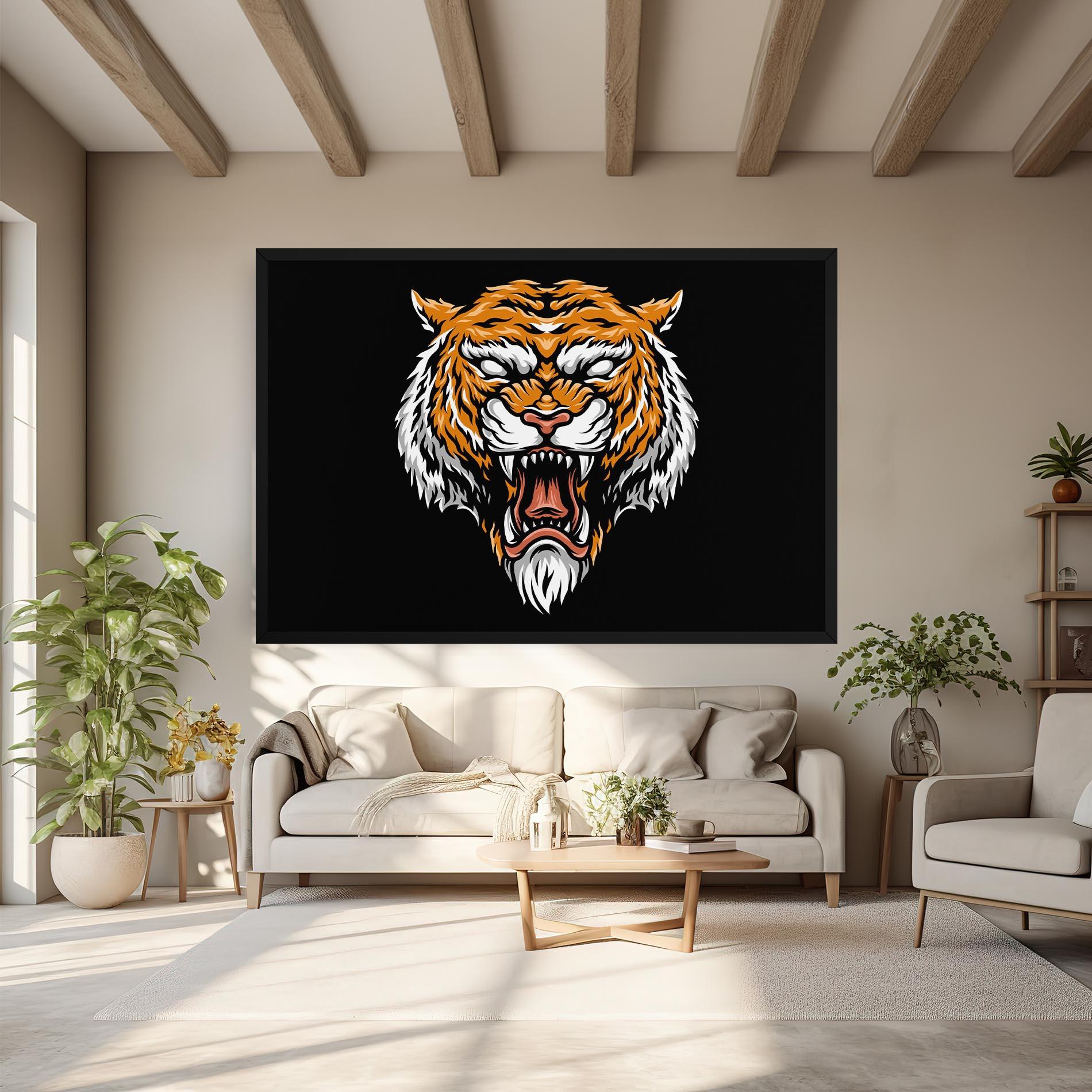 Tablou Canvas Angry Orange Tiger mockup 6