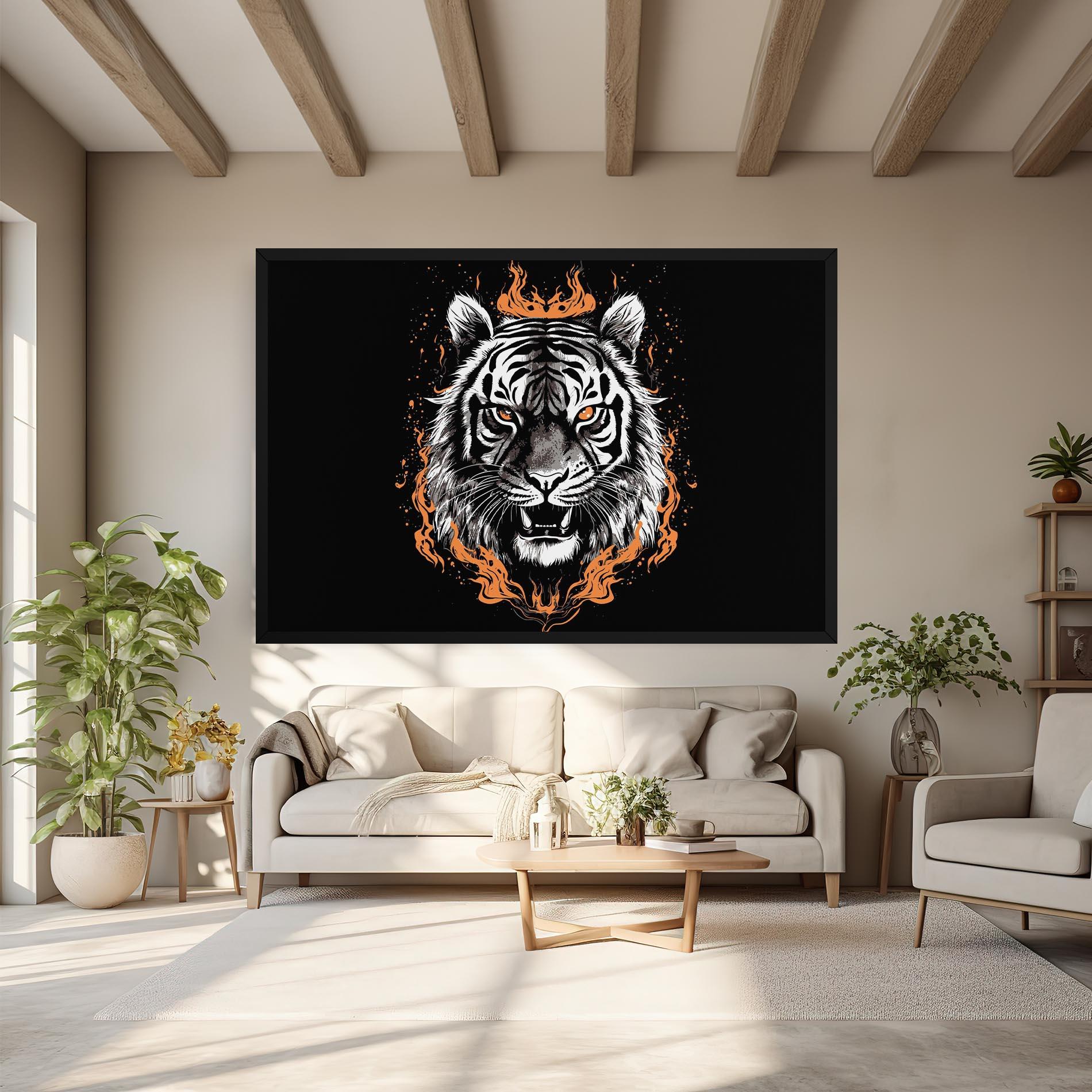 Tablou Canvas Fire Tiger mockup 6