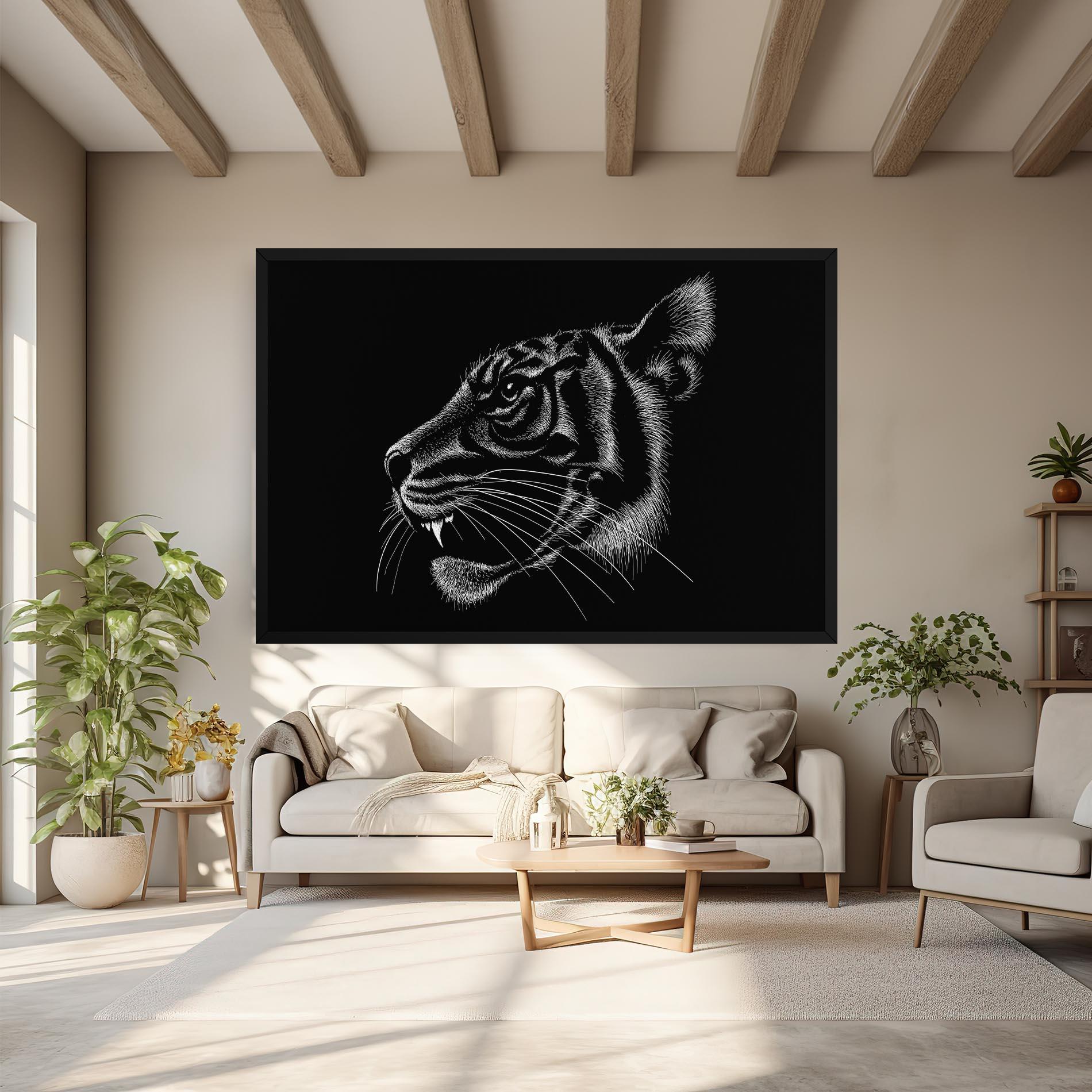 Tablou Canvas Tiger White Head mockup 6
