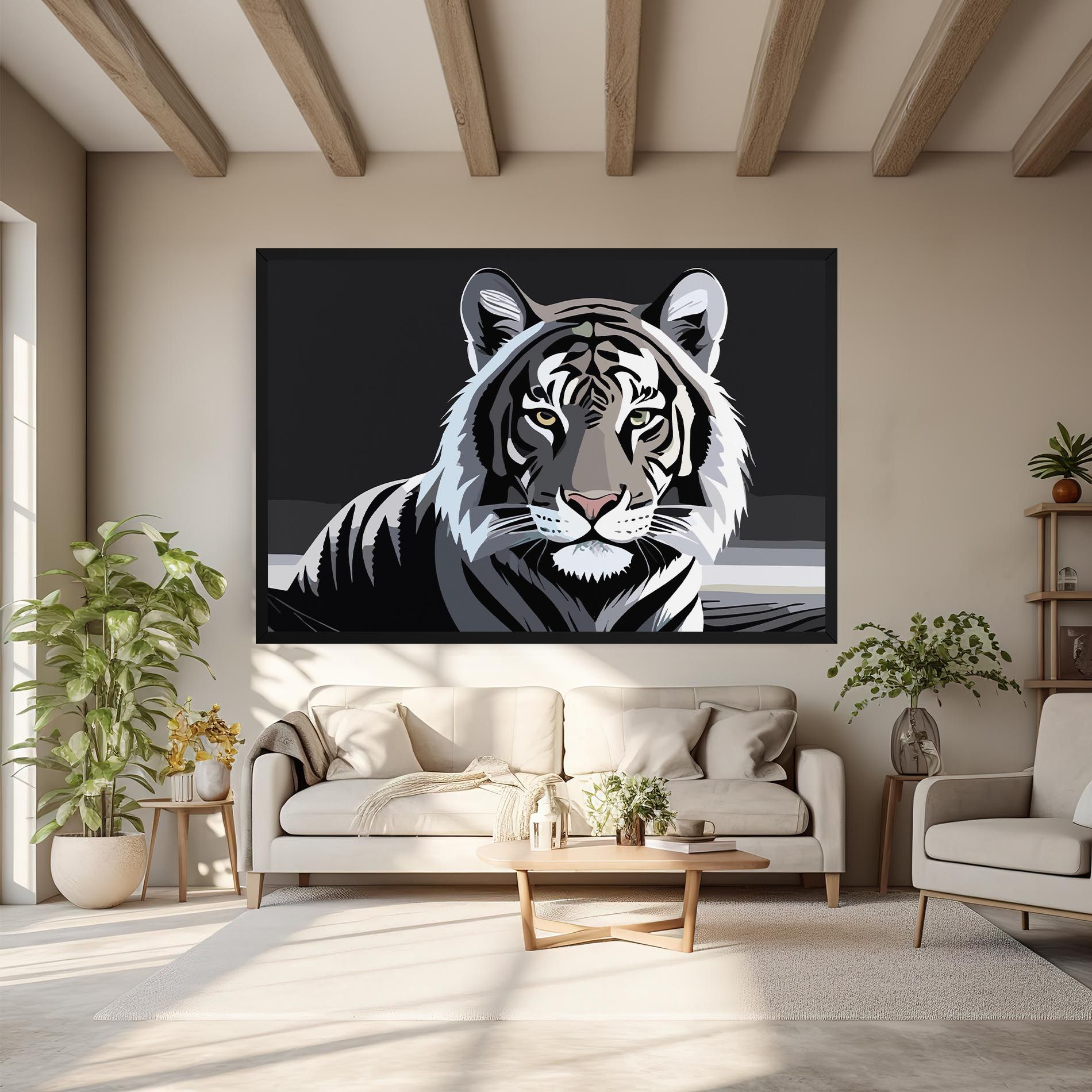White Grey Tiger mockup 6