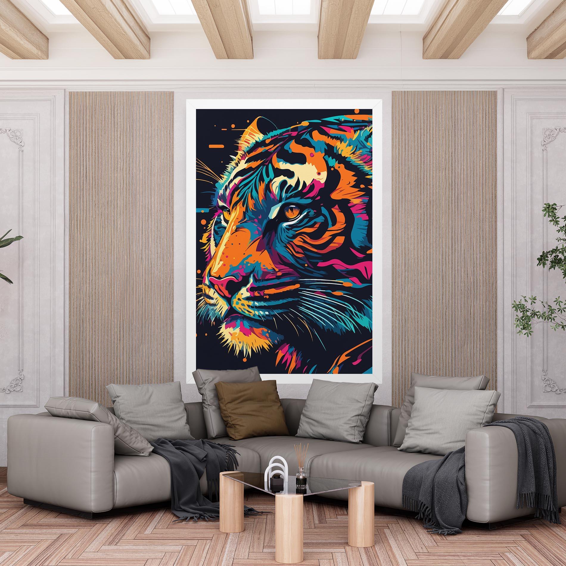 Tablou Canvas Colorful Tiger mockup 6