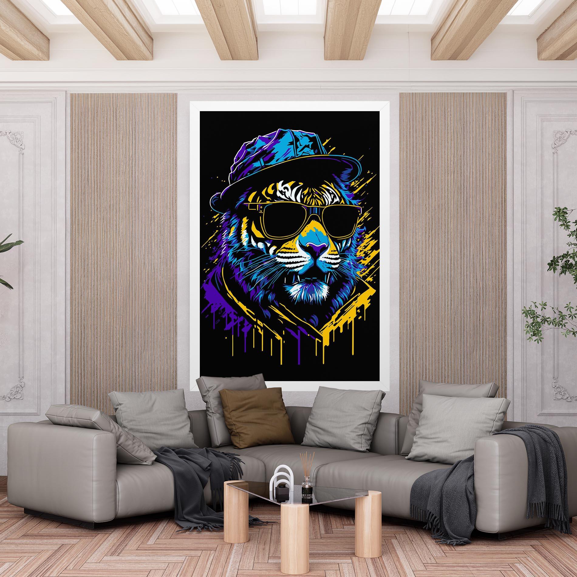 Tablou Canvas Glasses Tiger mockup 6