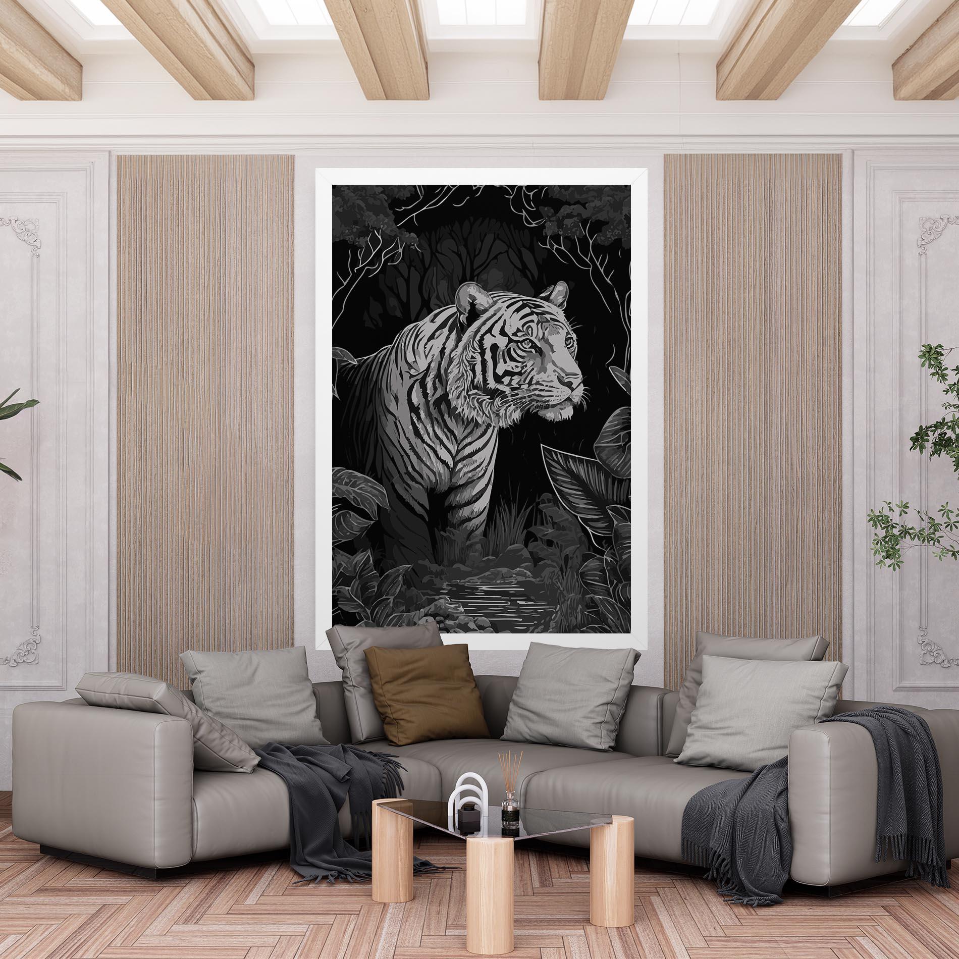 Tablou Canvas Grey Tiger mockup 6