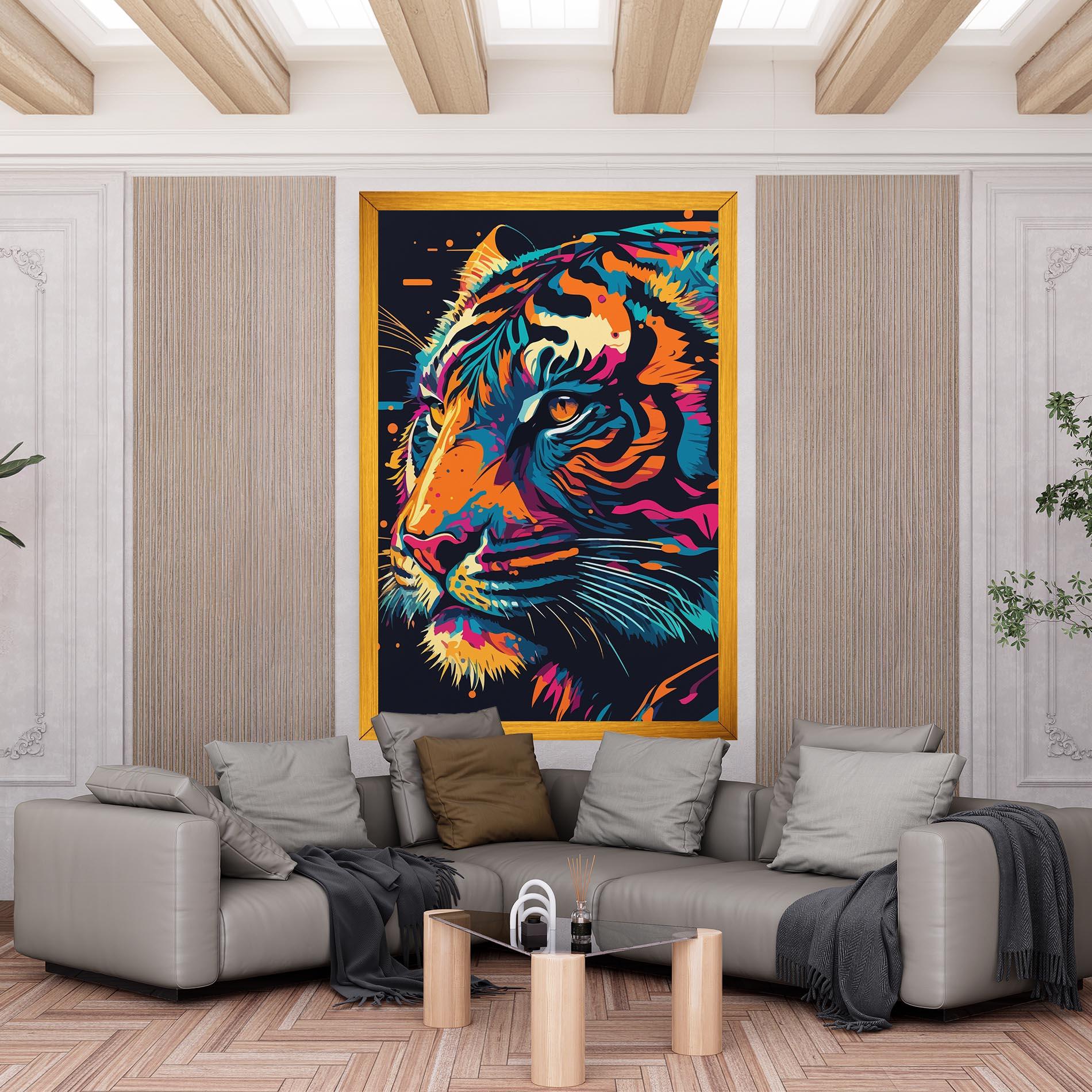 Tablou Canvas Colorful Tiger mockup 6