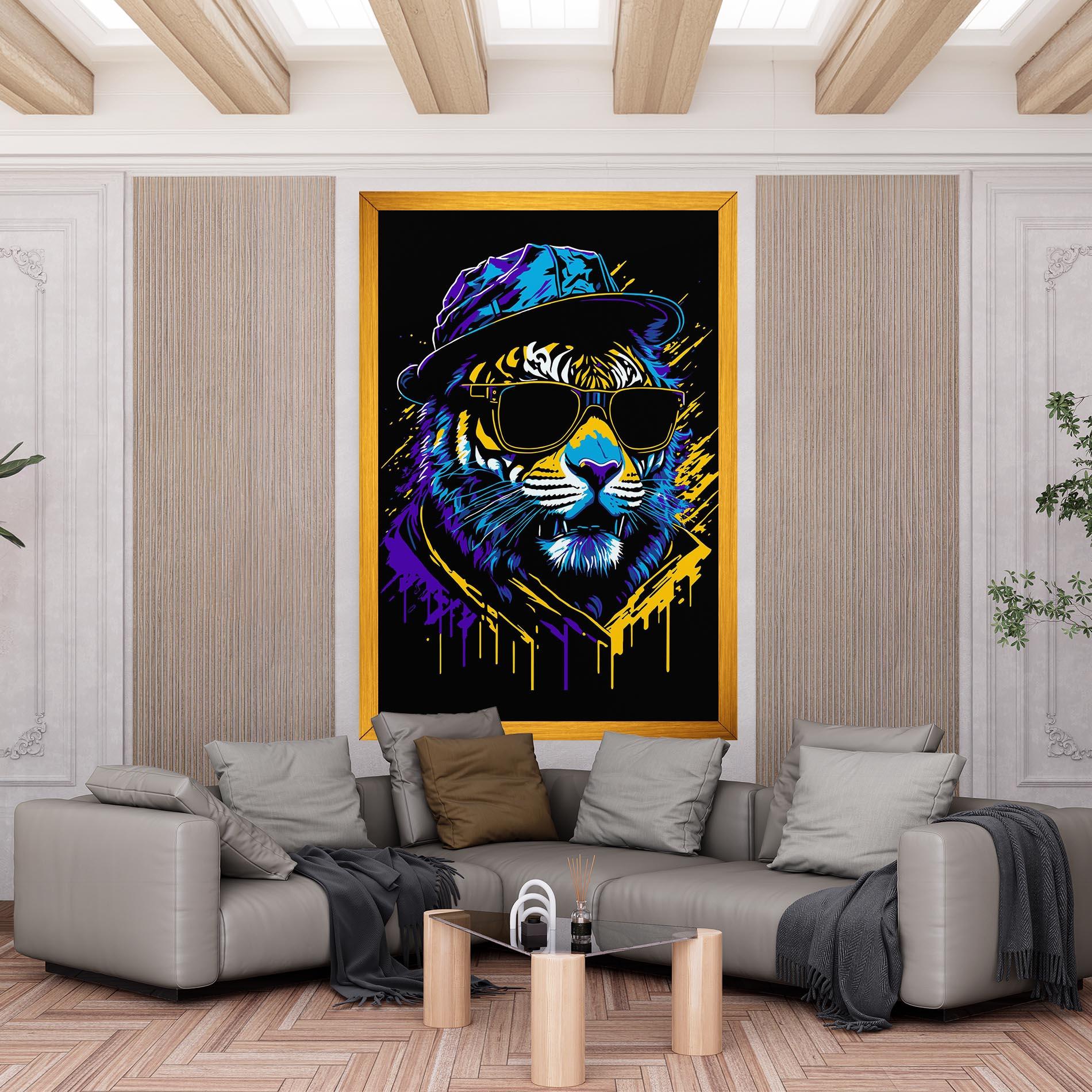 Tablou Canvas Glasses Tiger mockup 6