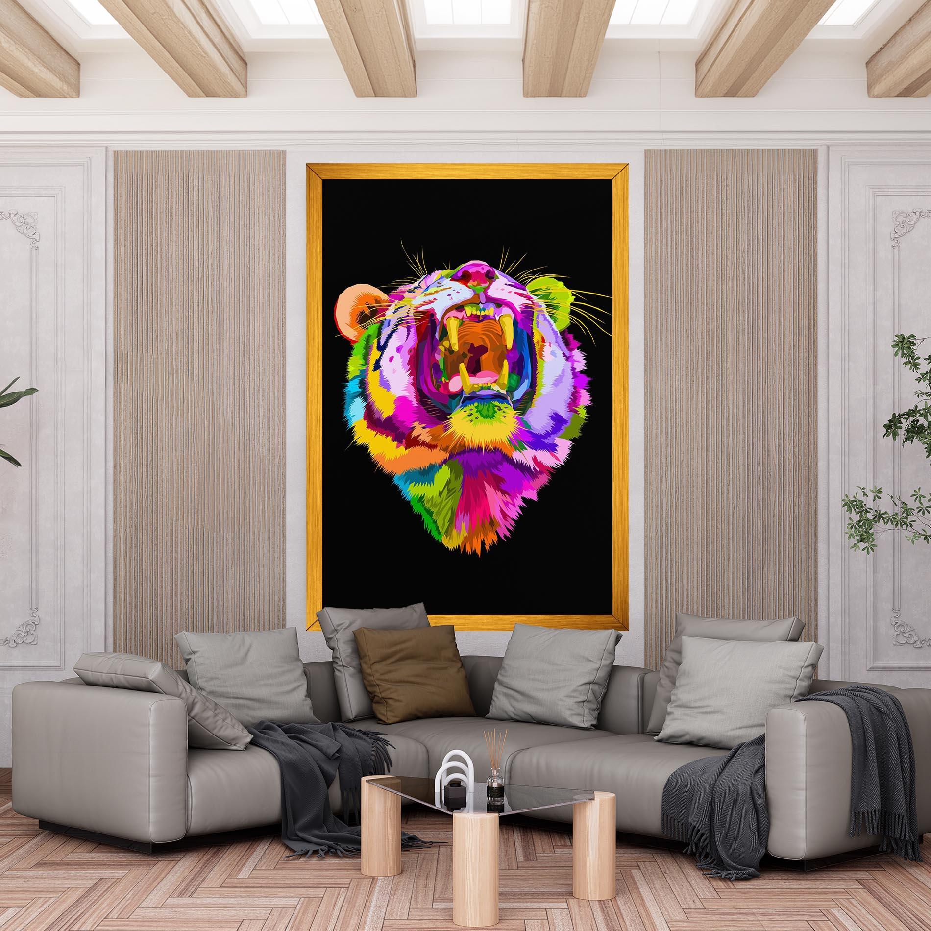 Tablou Canvas Tiger Mix Color mockup 6