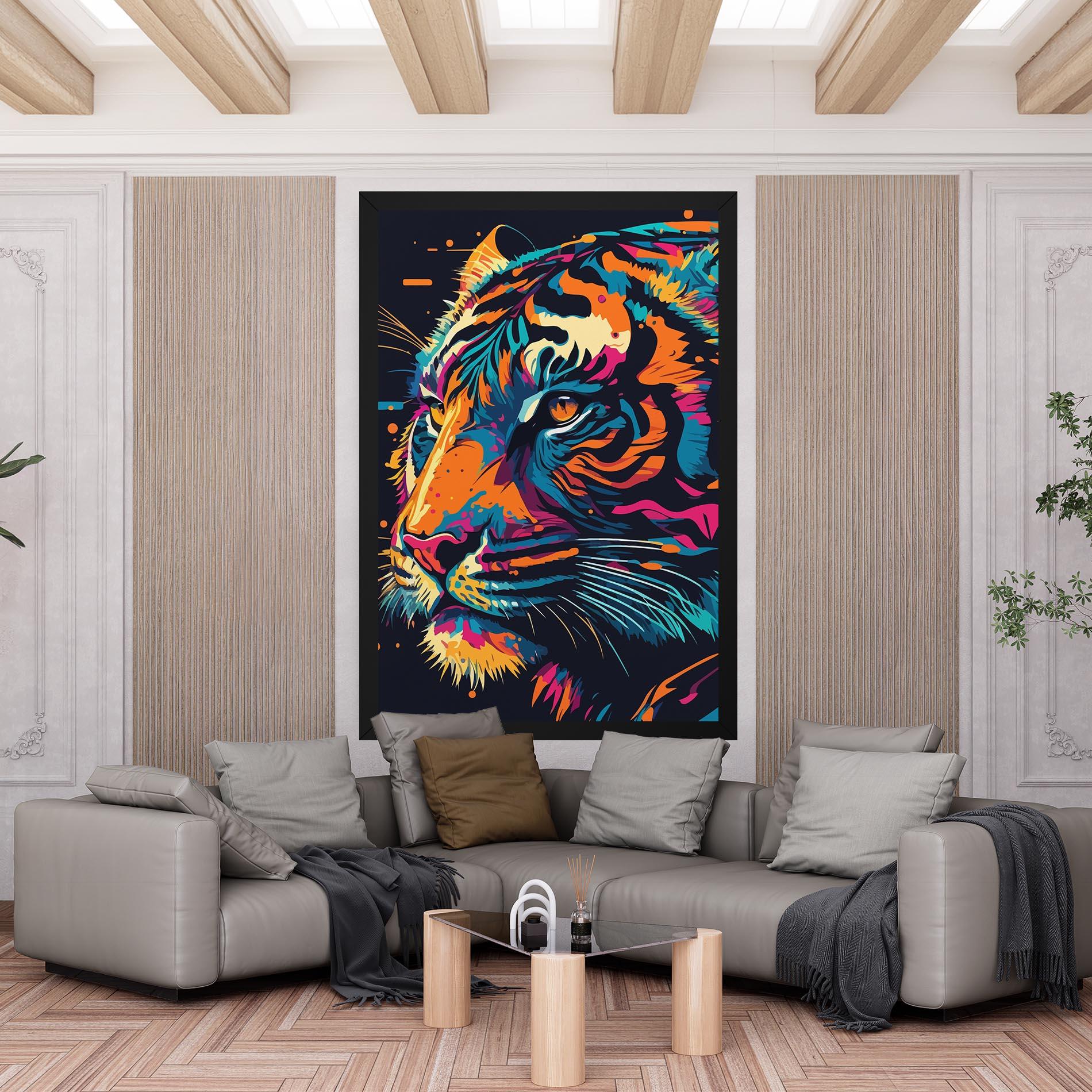 Tablou Canvas Colorful Tiger mockup 6