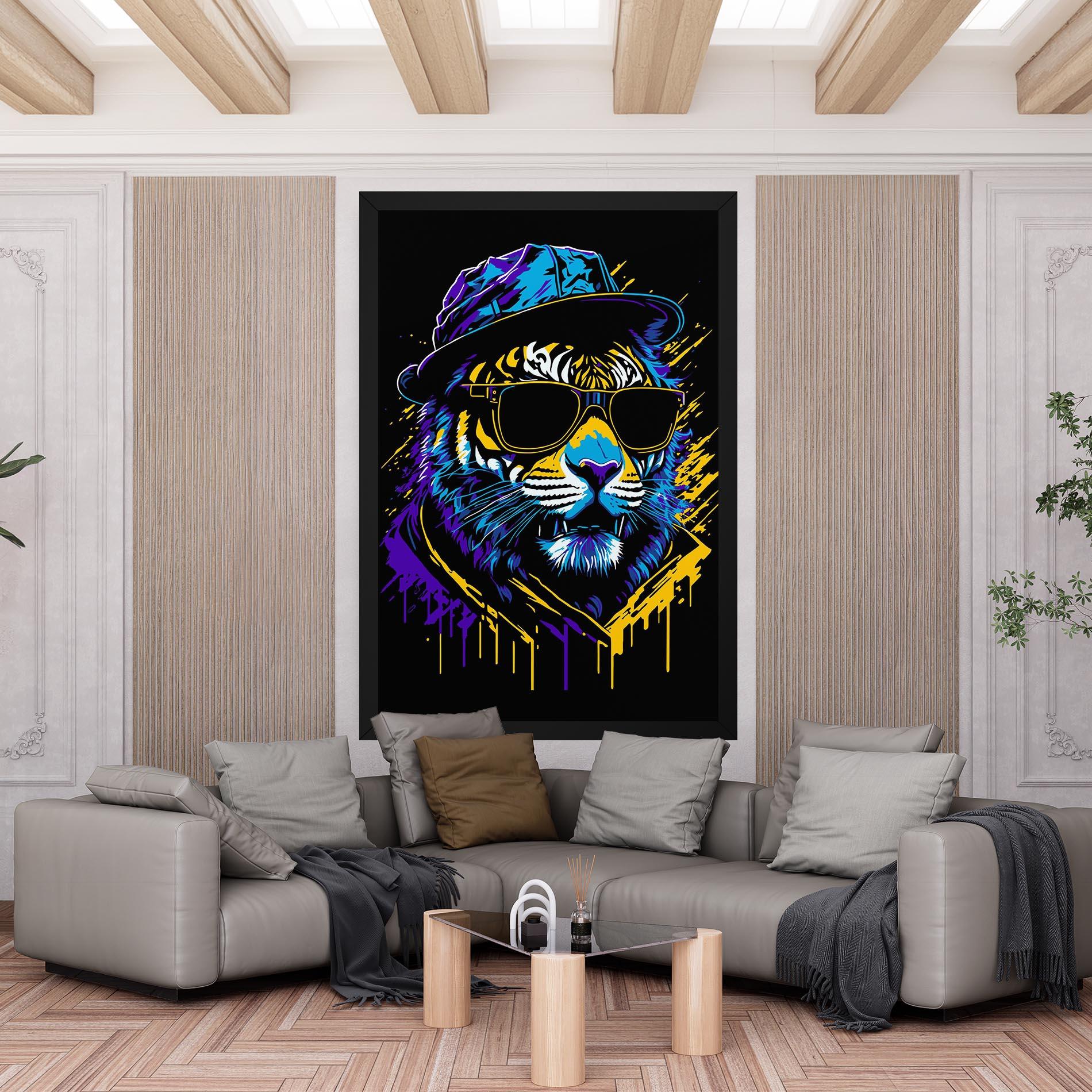 Tablou Canvas Glasses Tiger mockup 6