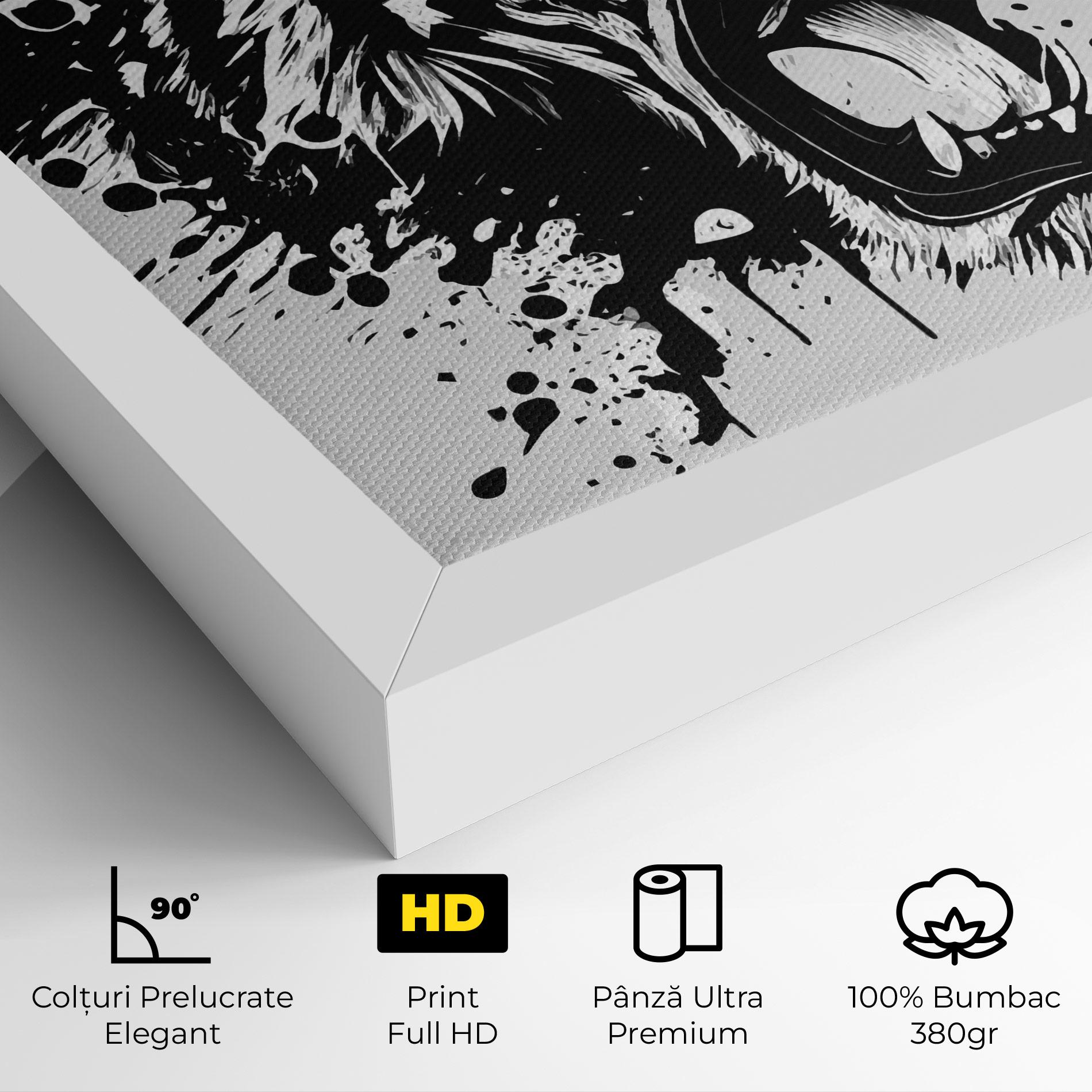 Tablou Canvas Black Grey Tiger mockup 4