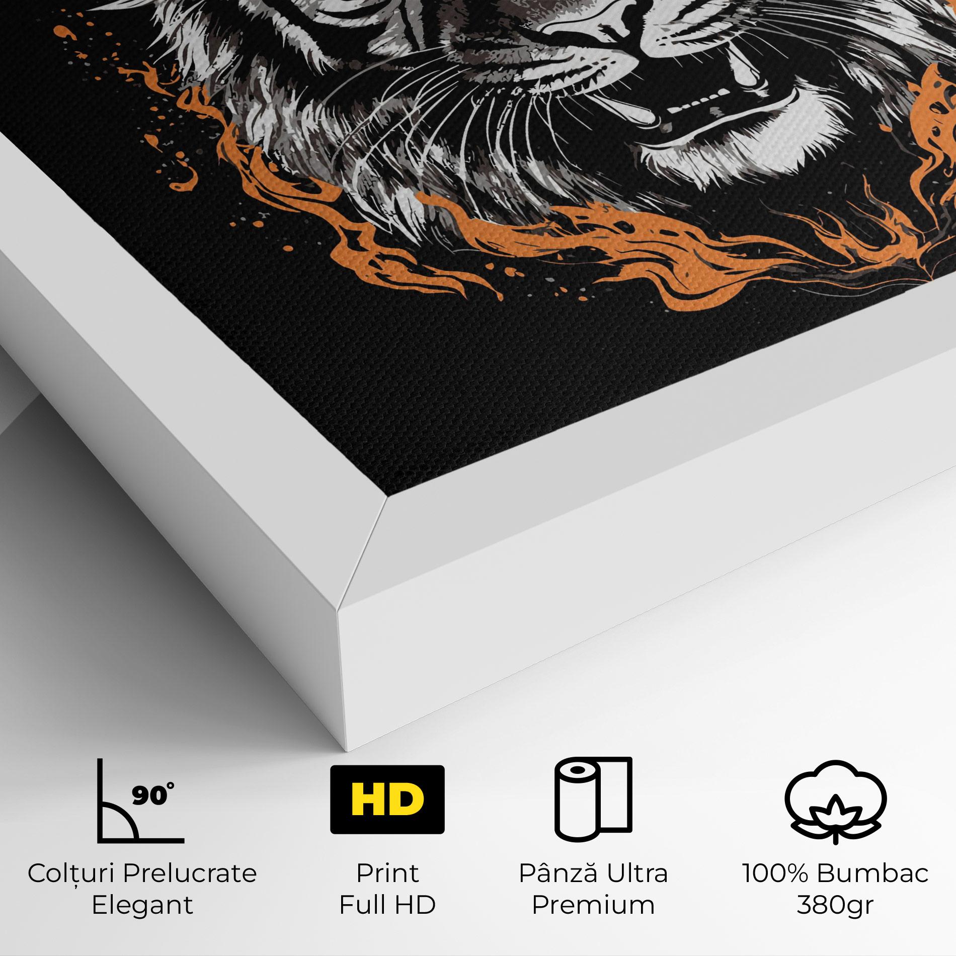 Tablou Canvas Fire Tiger mockup 4
