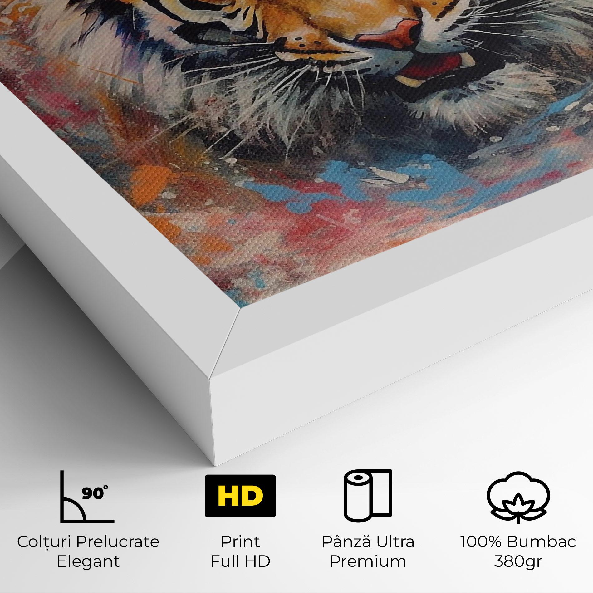 Tablou Canvas Orange Tiger Painting mockup 4