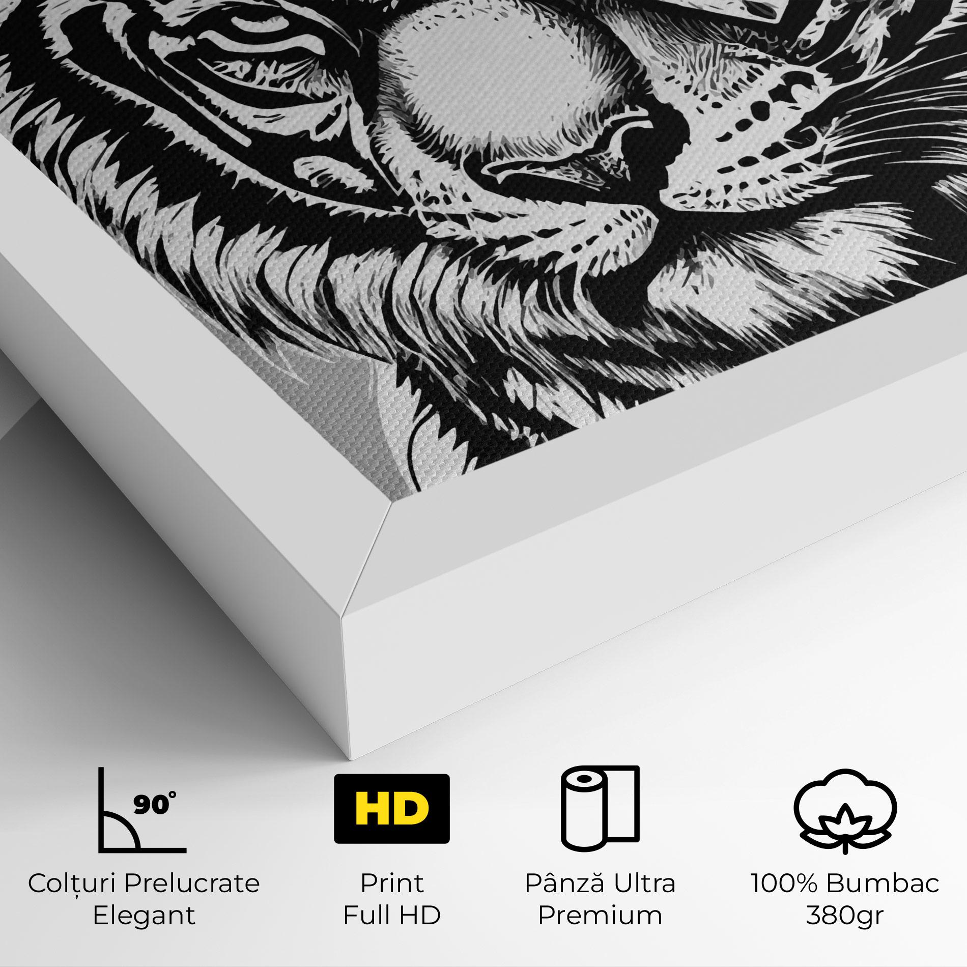 Tablou Canvas White Tiger Grey mockup 4