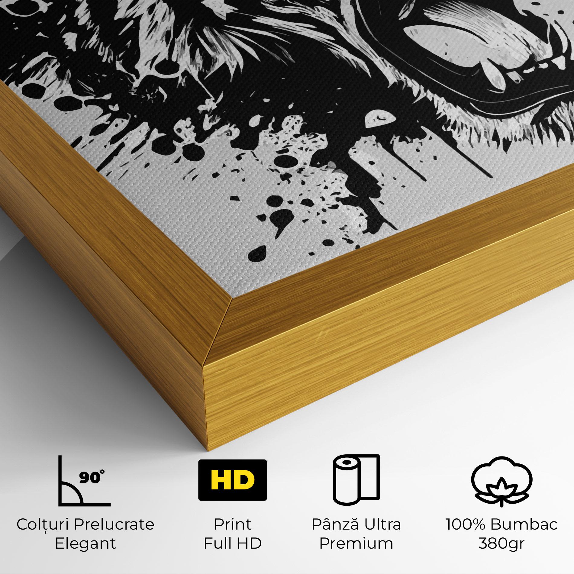 Tablou Canvas Black Grey Tiger mockup 4