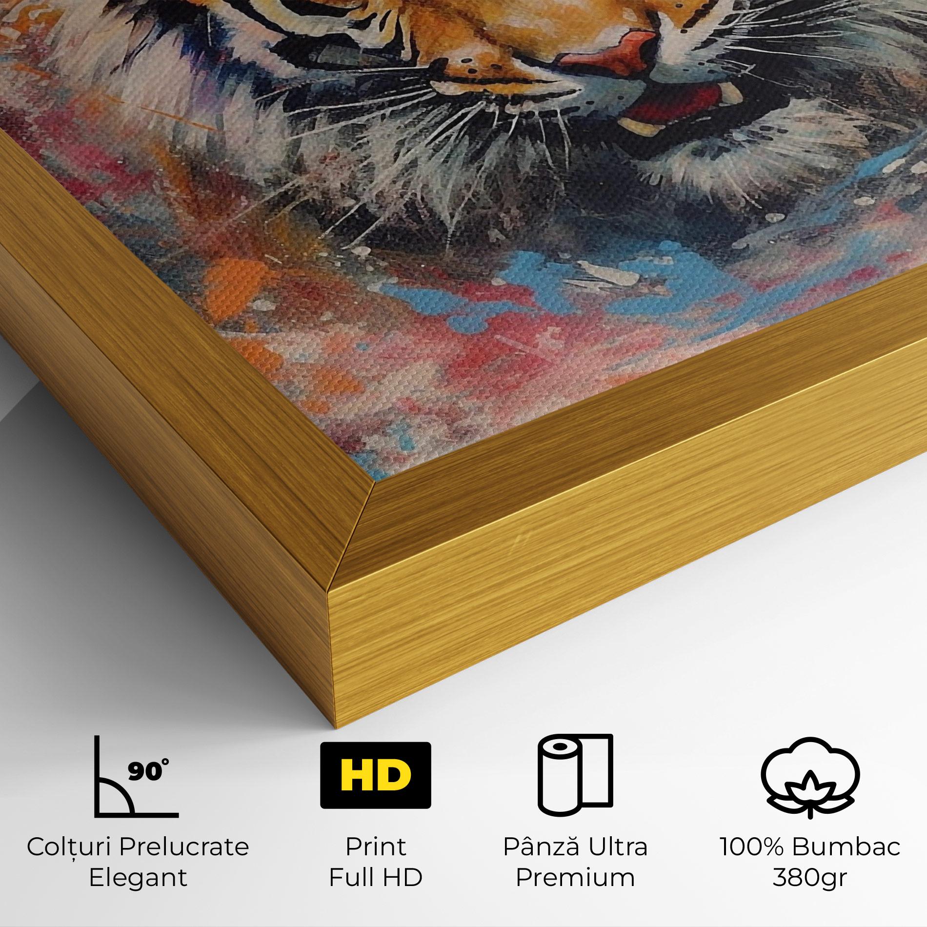 Tablou Canvas Orange Tiger Painting mockup 4