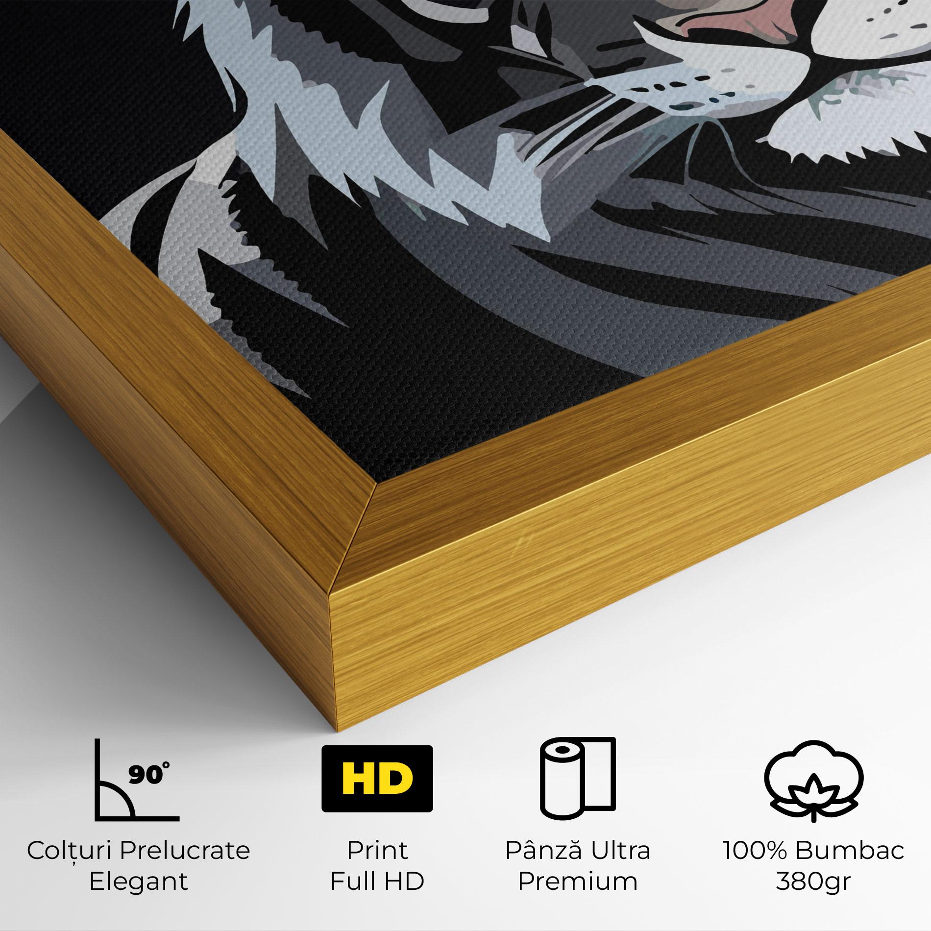 Tablou Canvas White Grey Tiger mockup 4