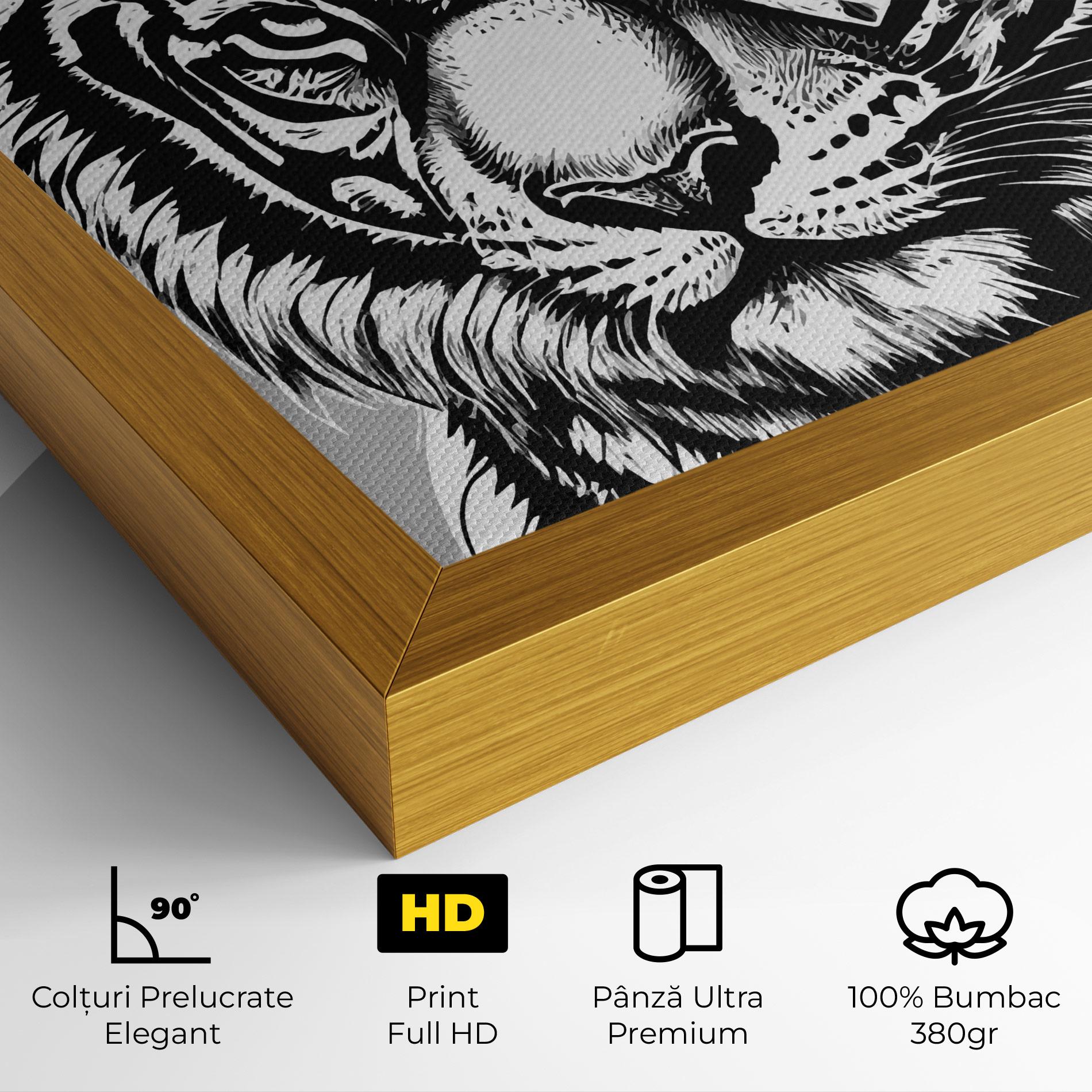 Tablou Canvas White Tiger Grey mockup 4