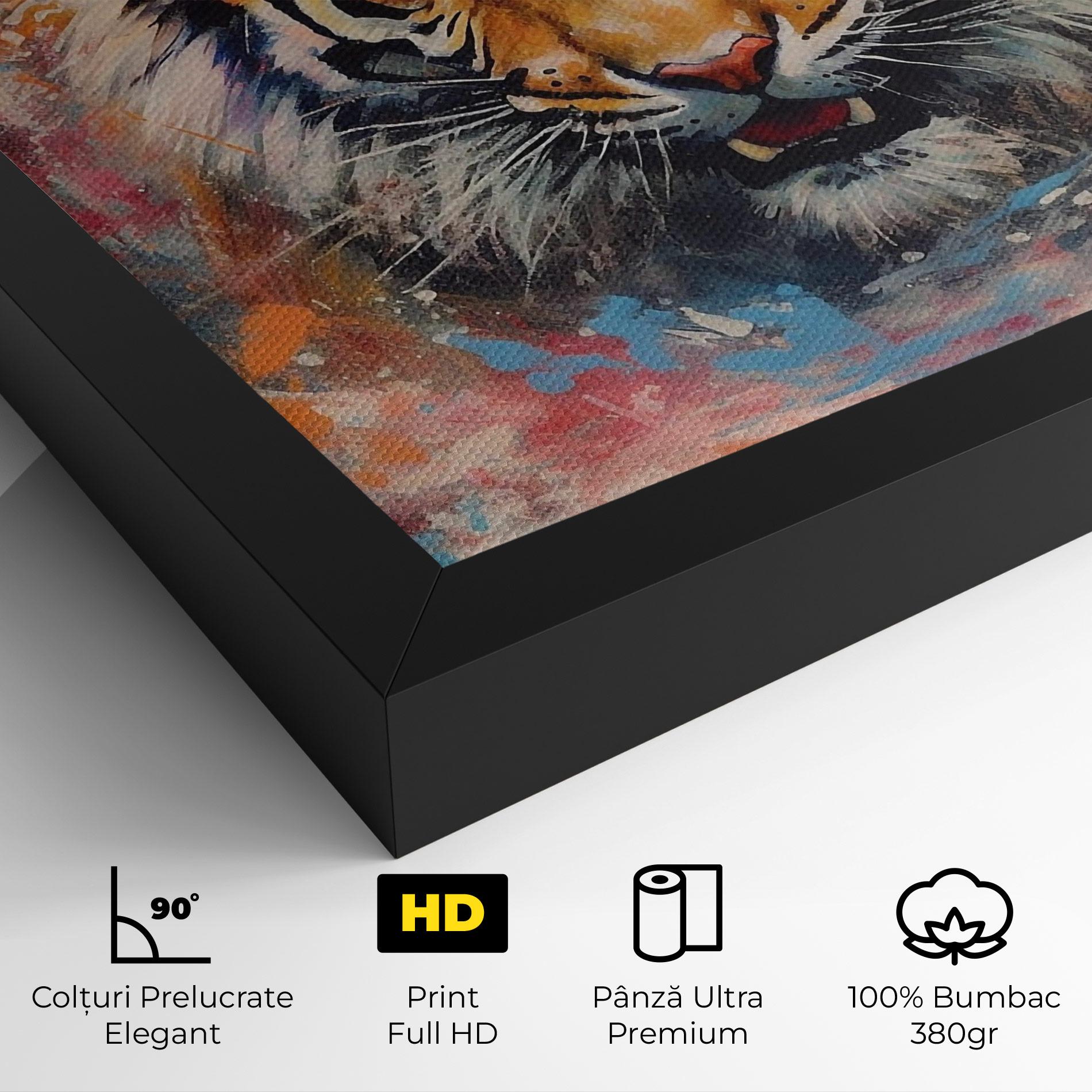 Tablou Canvas Orange Tiger Painting mockup 4