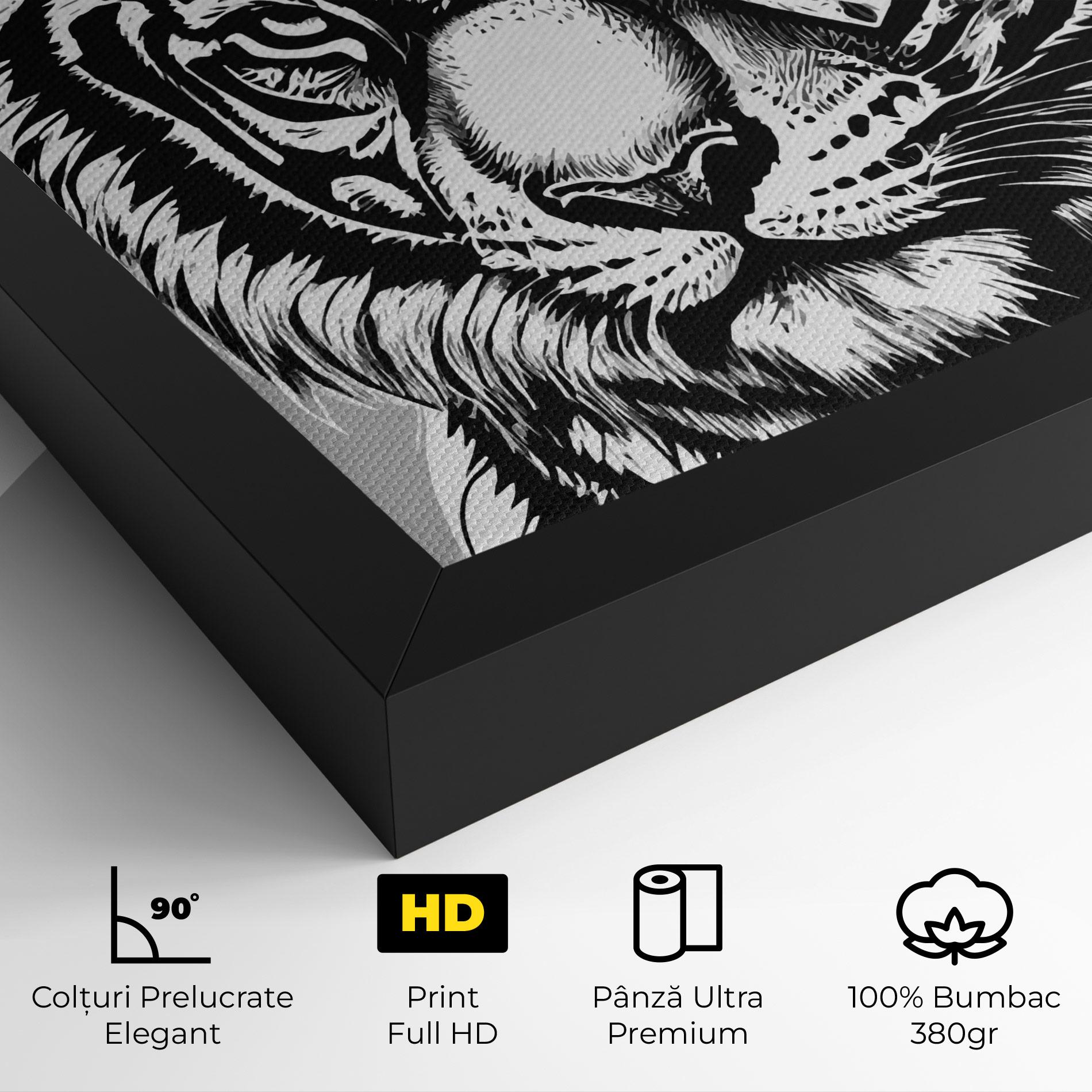 Tablou Canvas White Tiger Grey mockup 4