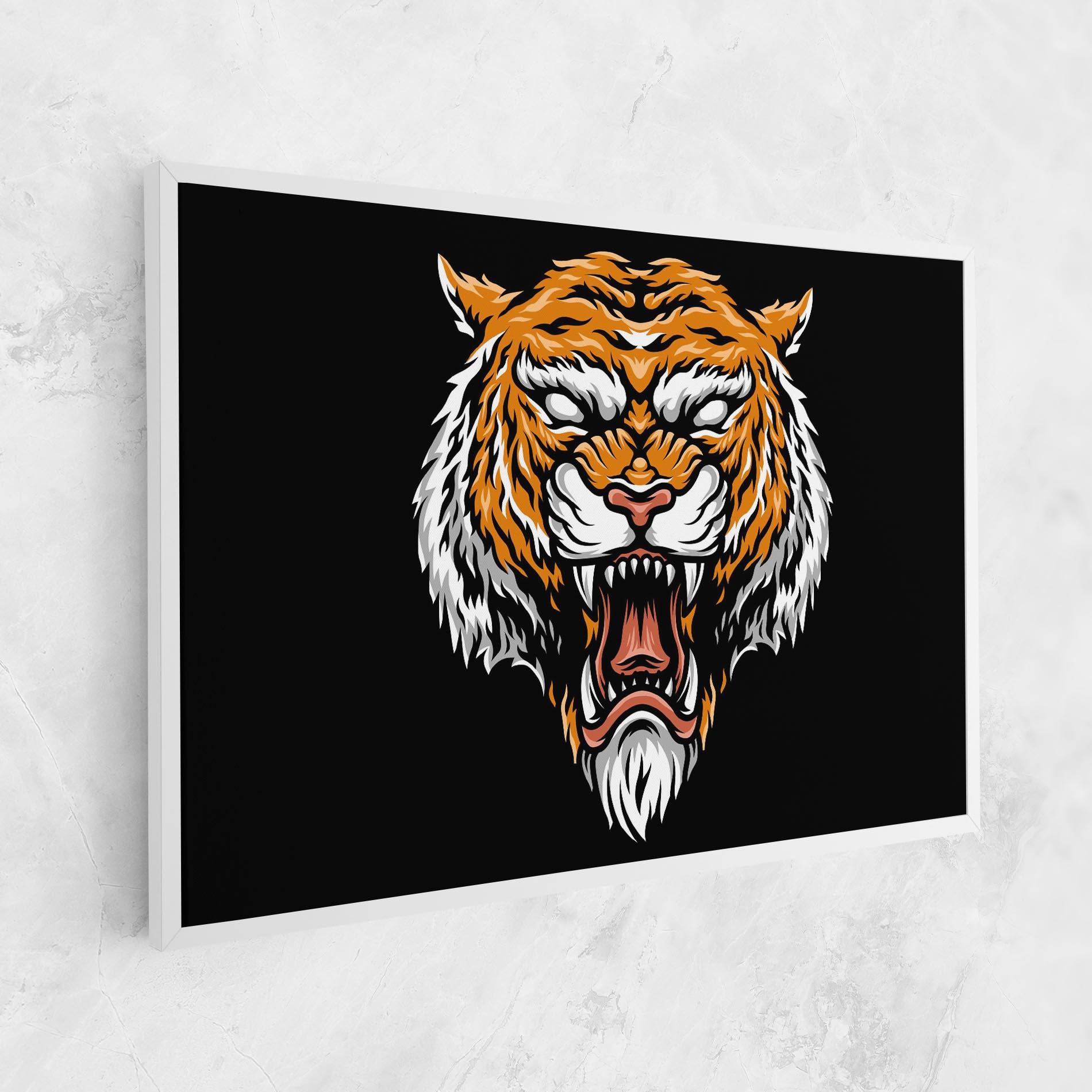 Tablou Canvas Angry Orange Tiger mockup 1