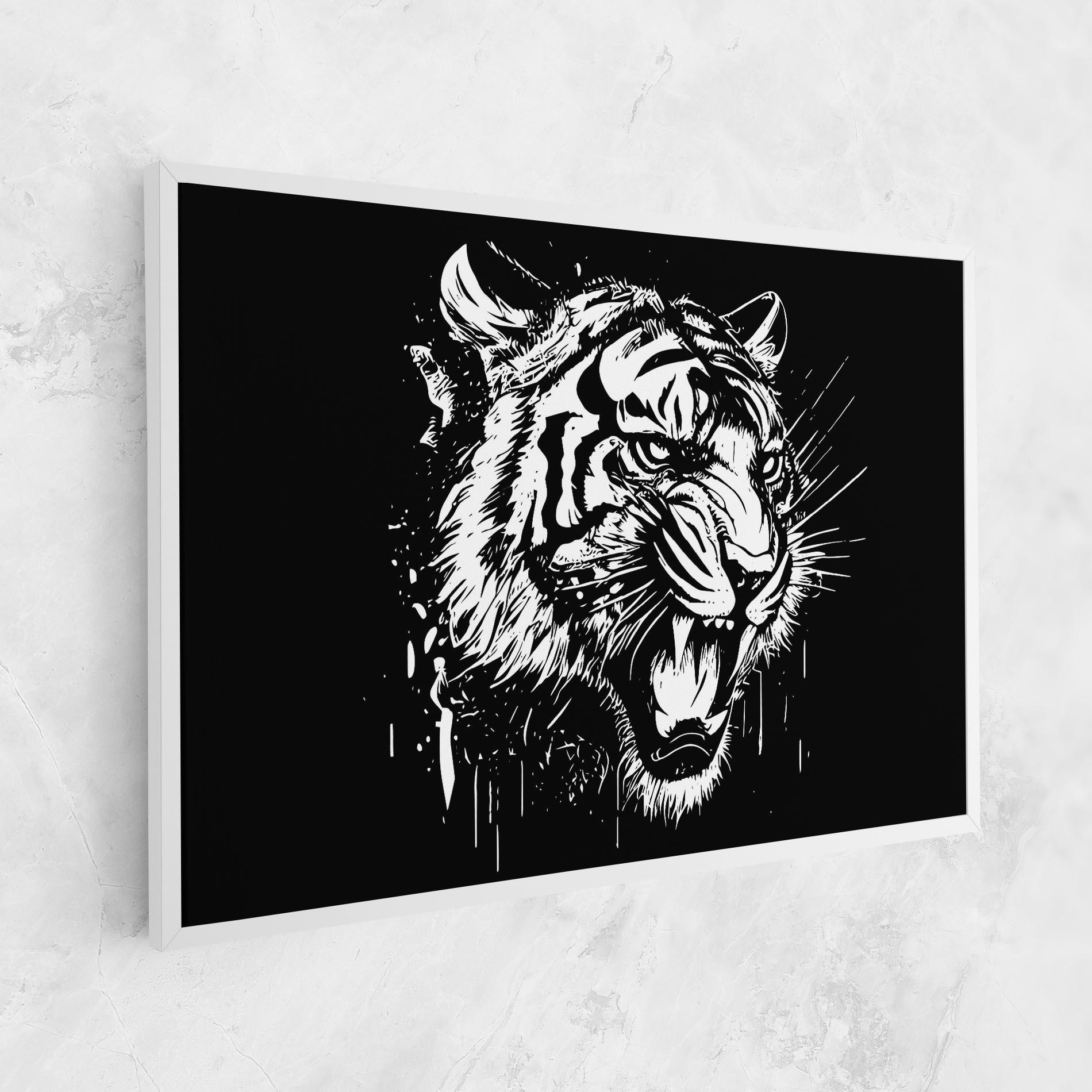 Tablou Canvas Angry Tiger Head mockup 1