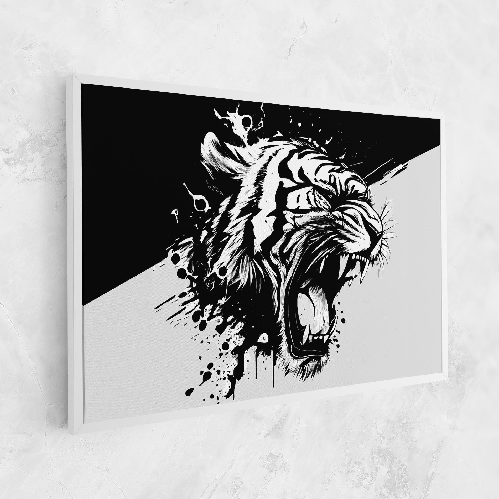 Tablou Canvas Black Grey Tiger mockup 1