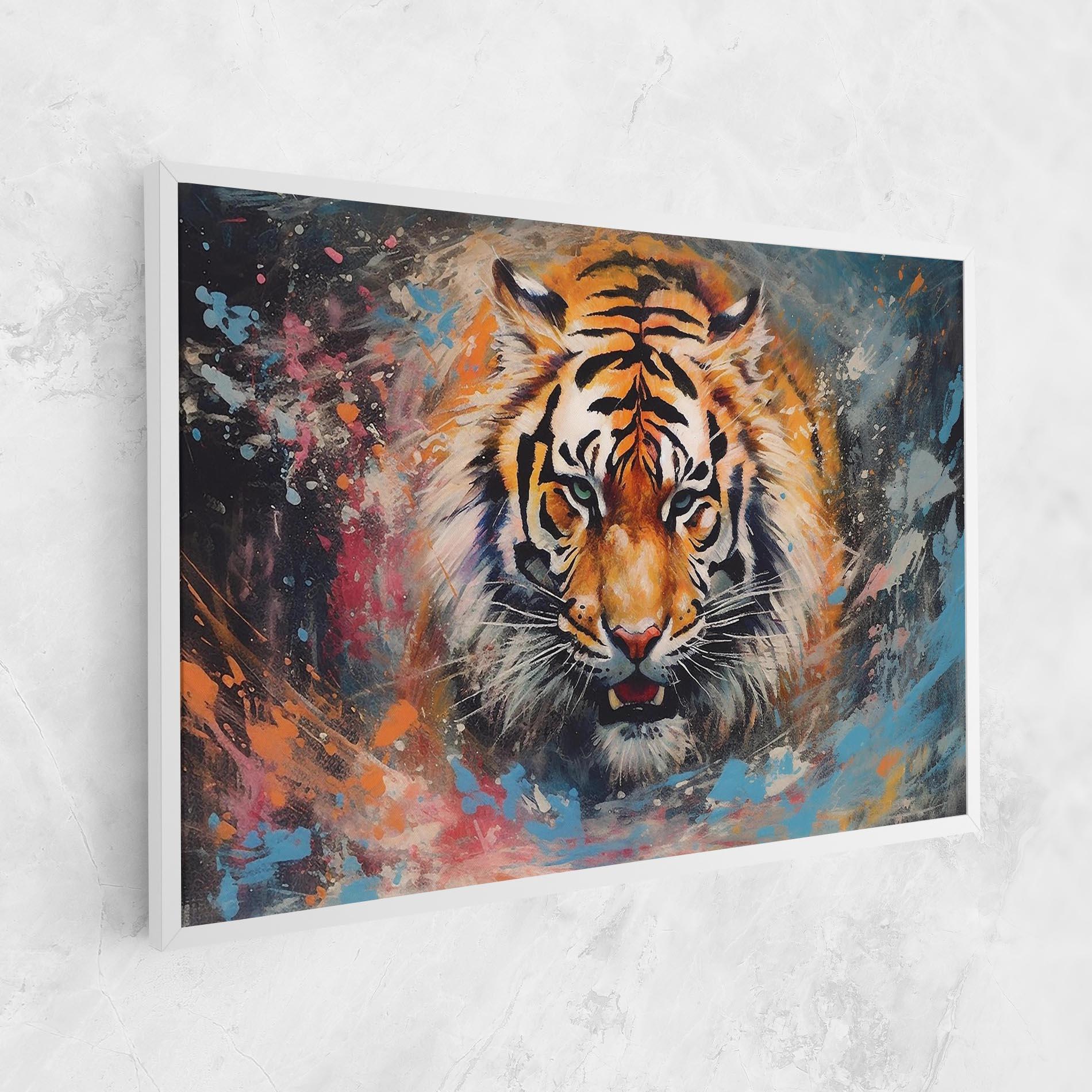 Tablou Canvas Orange Tiger Painting mockup 1
