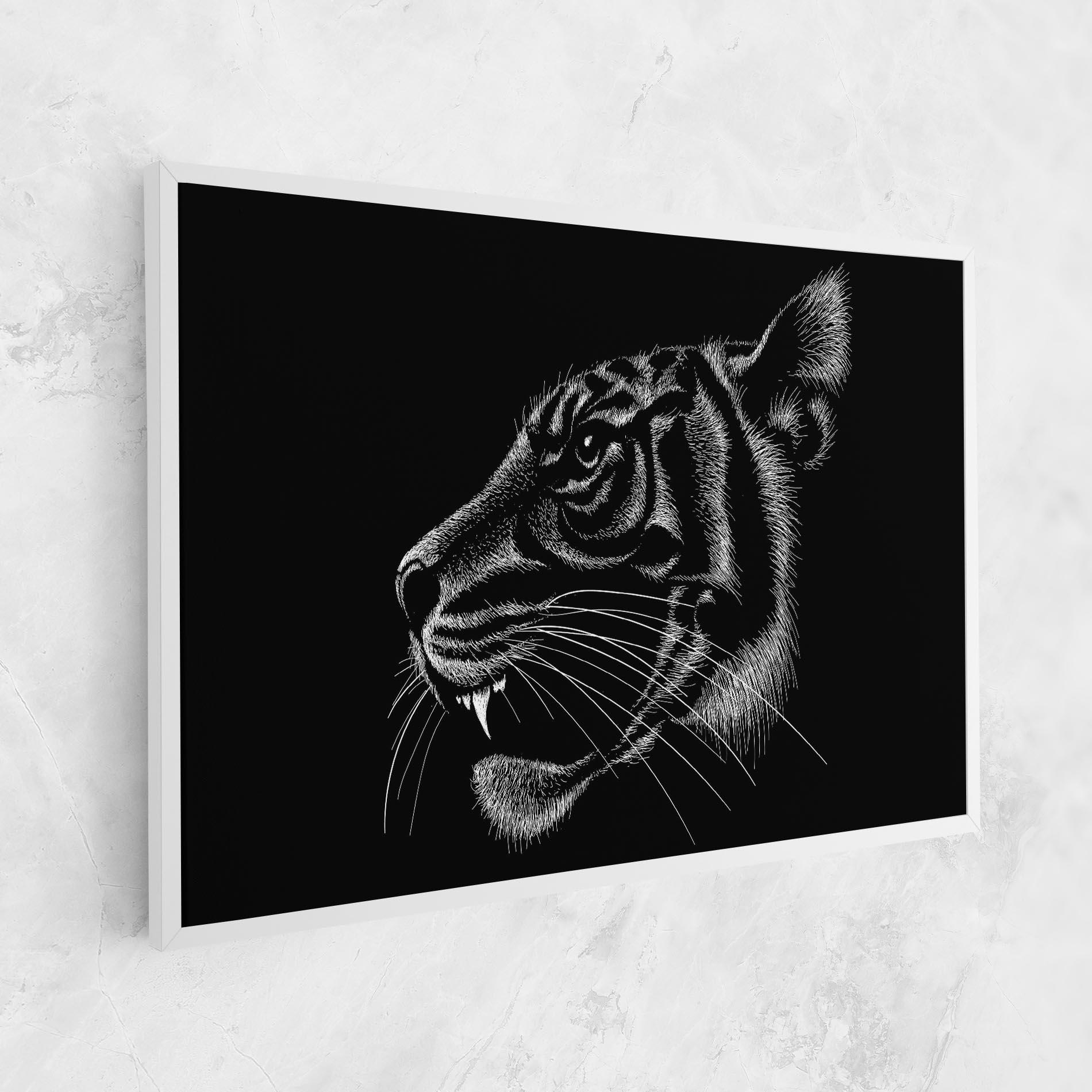 Tablou Canvas Tiger White Head mockup 1