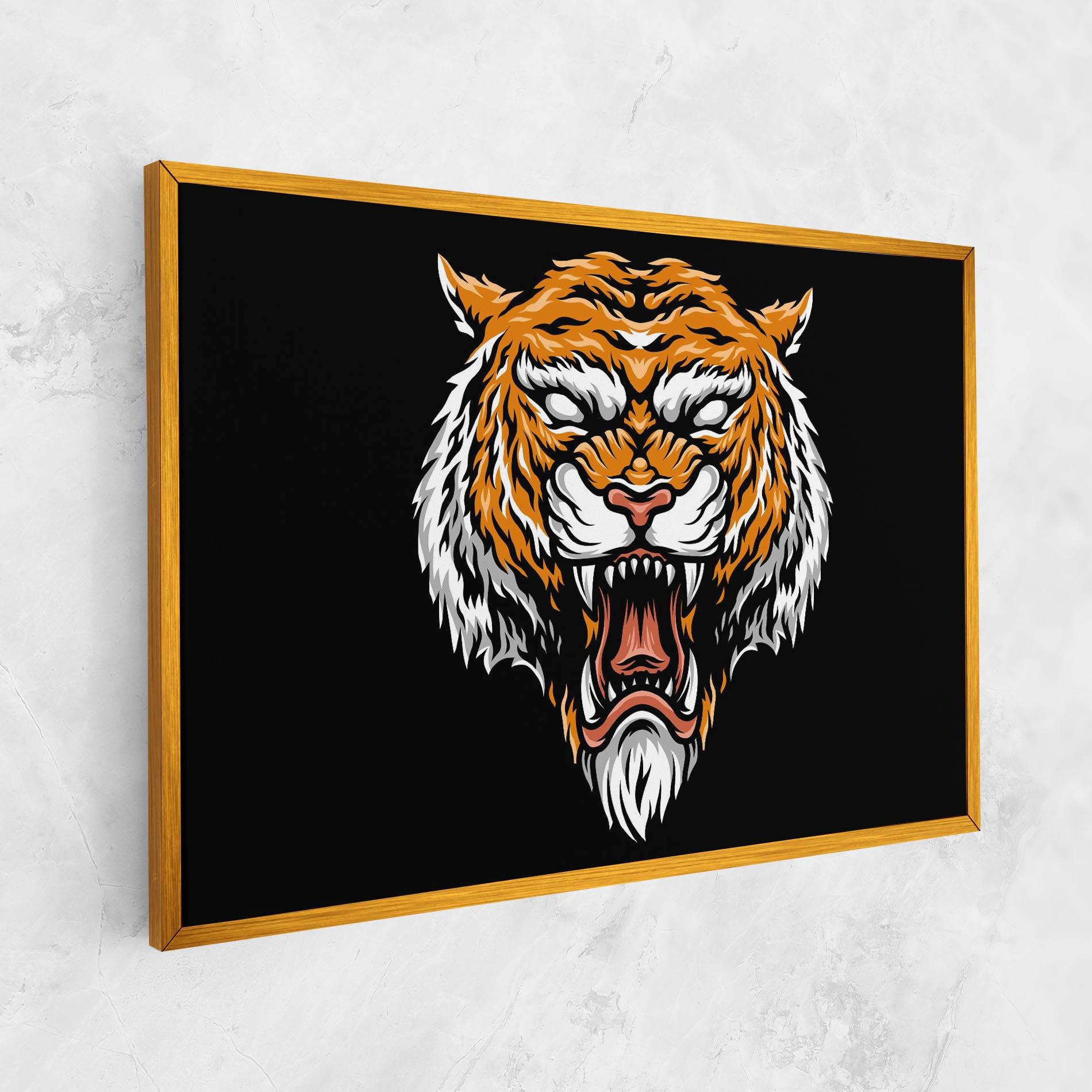 Tablou Canvas Angry Orange Tiger mockup 1