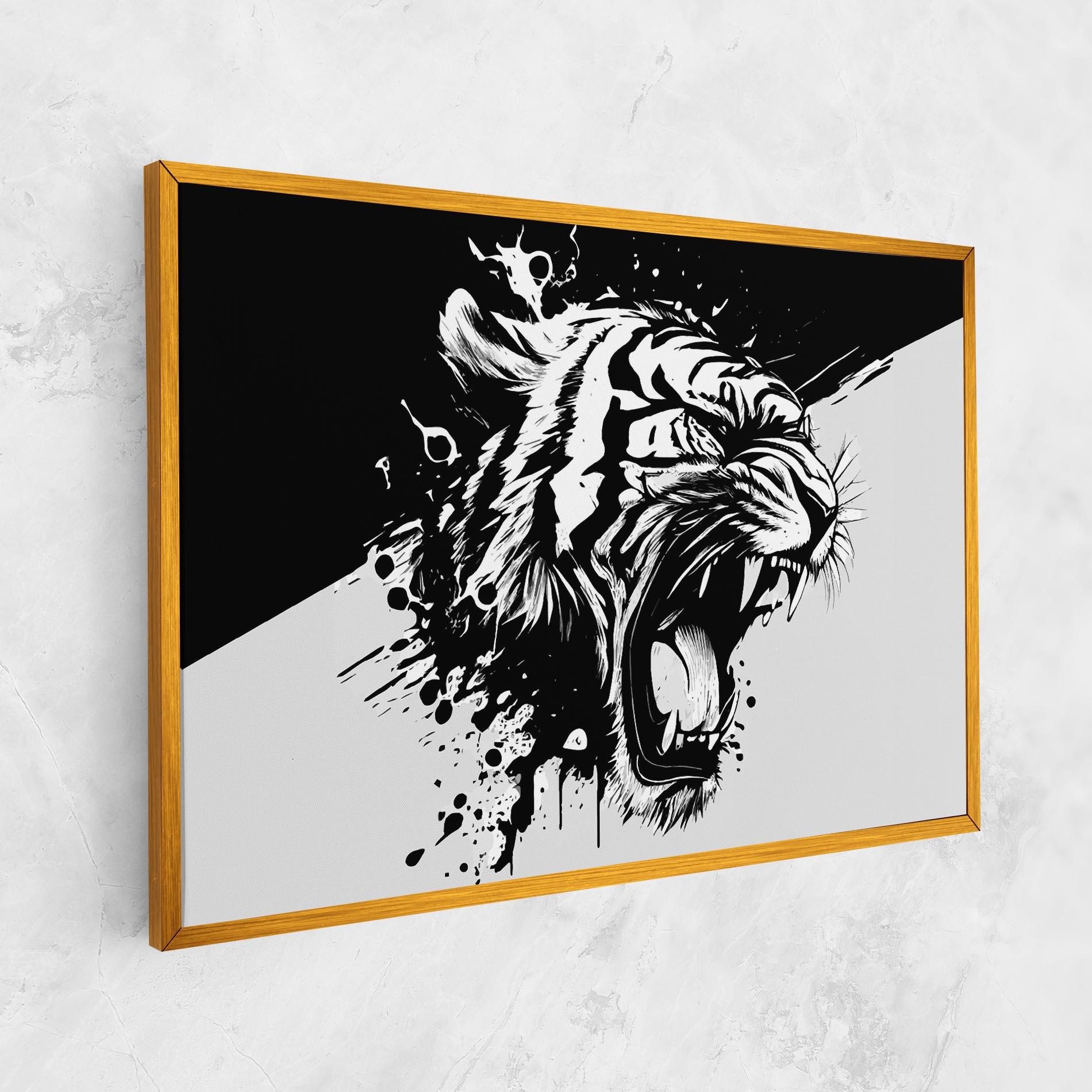 Tablou Canvas Black Grey Tiger mockup 1