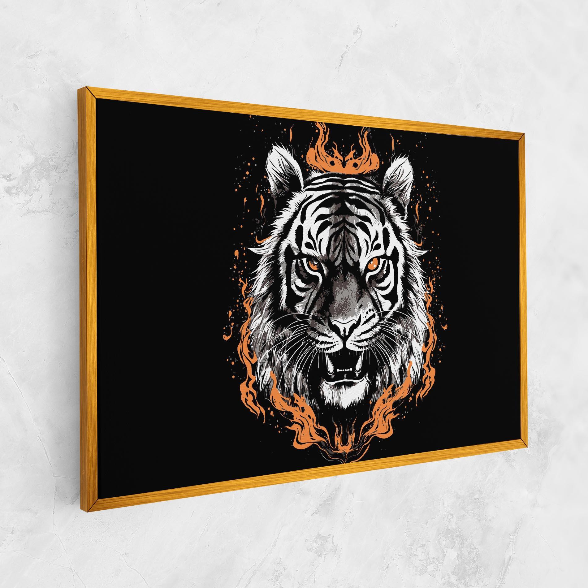 Tablou Canvas Fire Tiger mockup 1