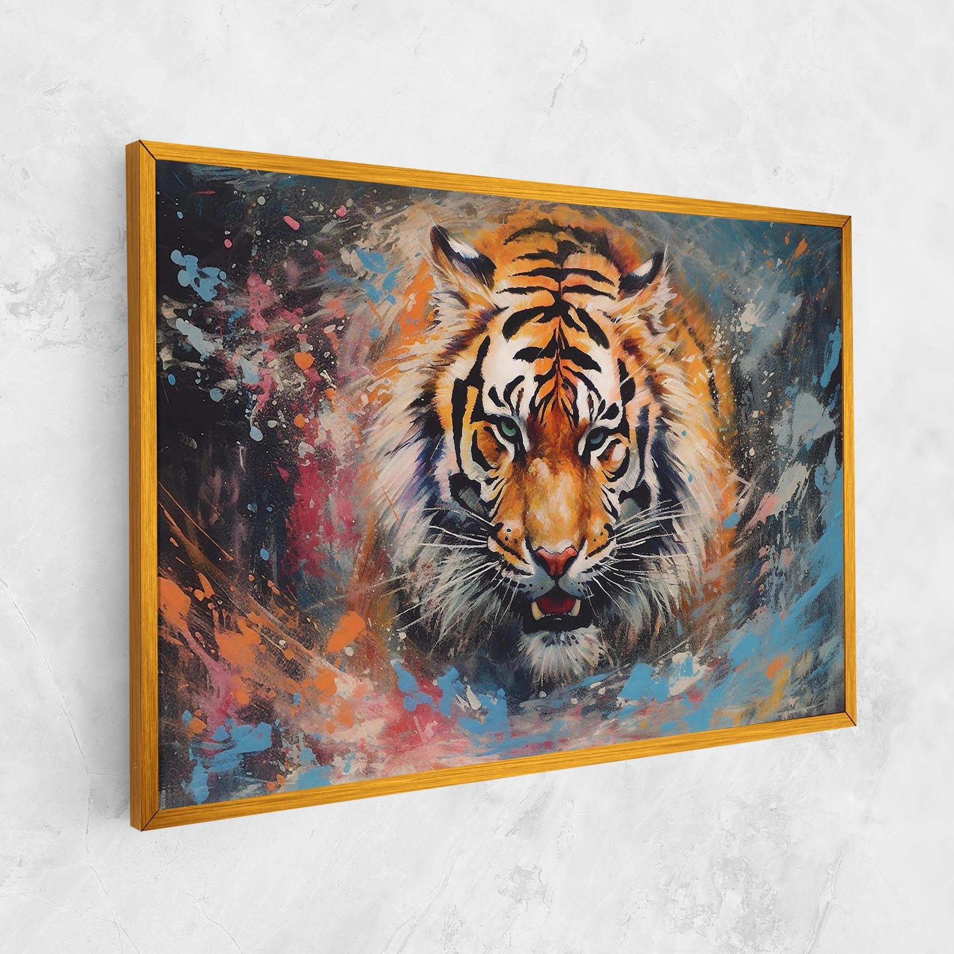 Tablou Canvas Orange Tiger Painting mockup 1