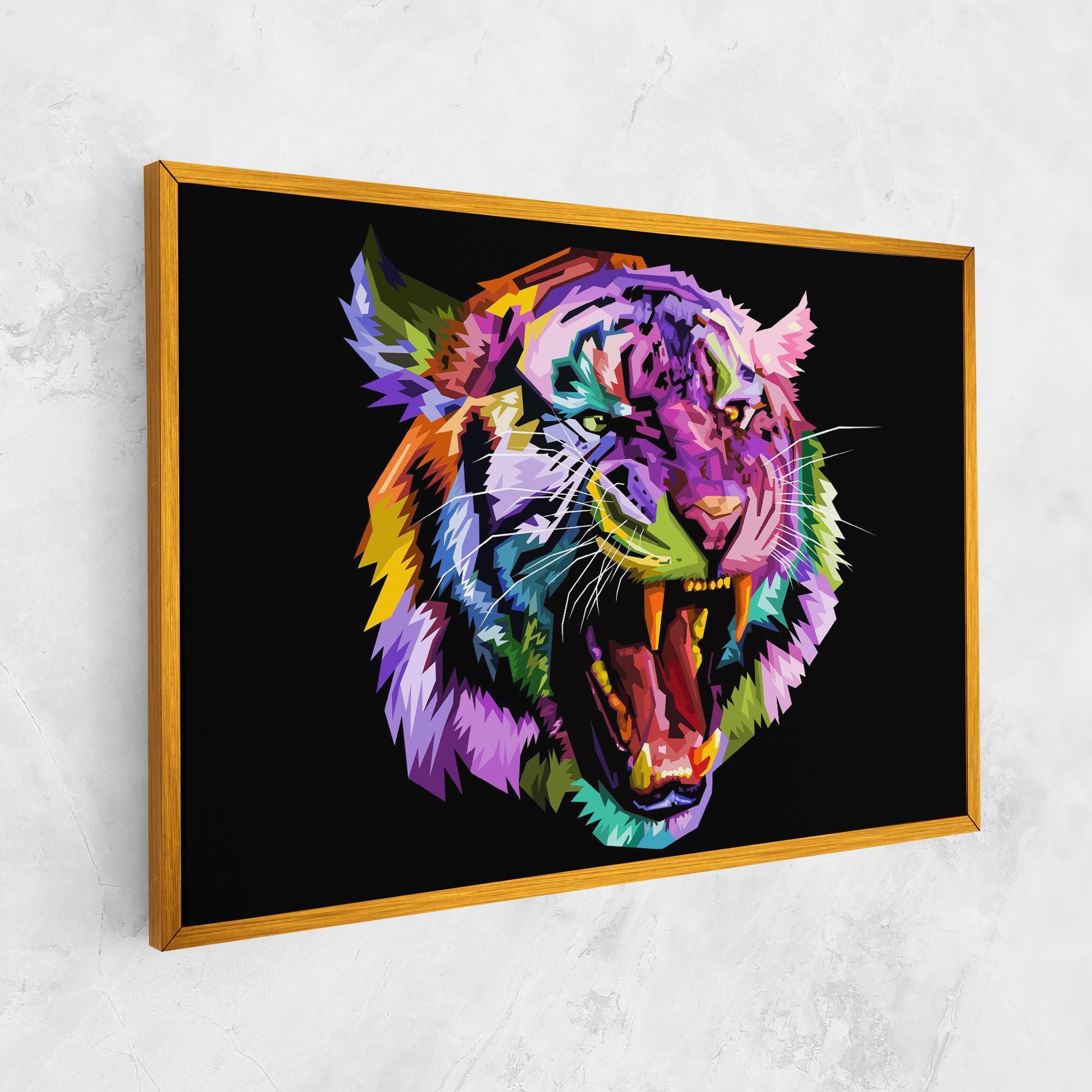 Tablou Canvas Tiger On Black mockup 1