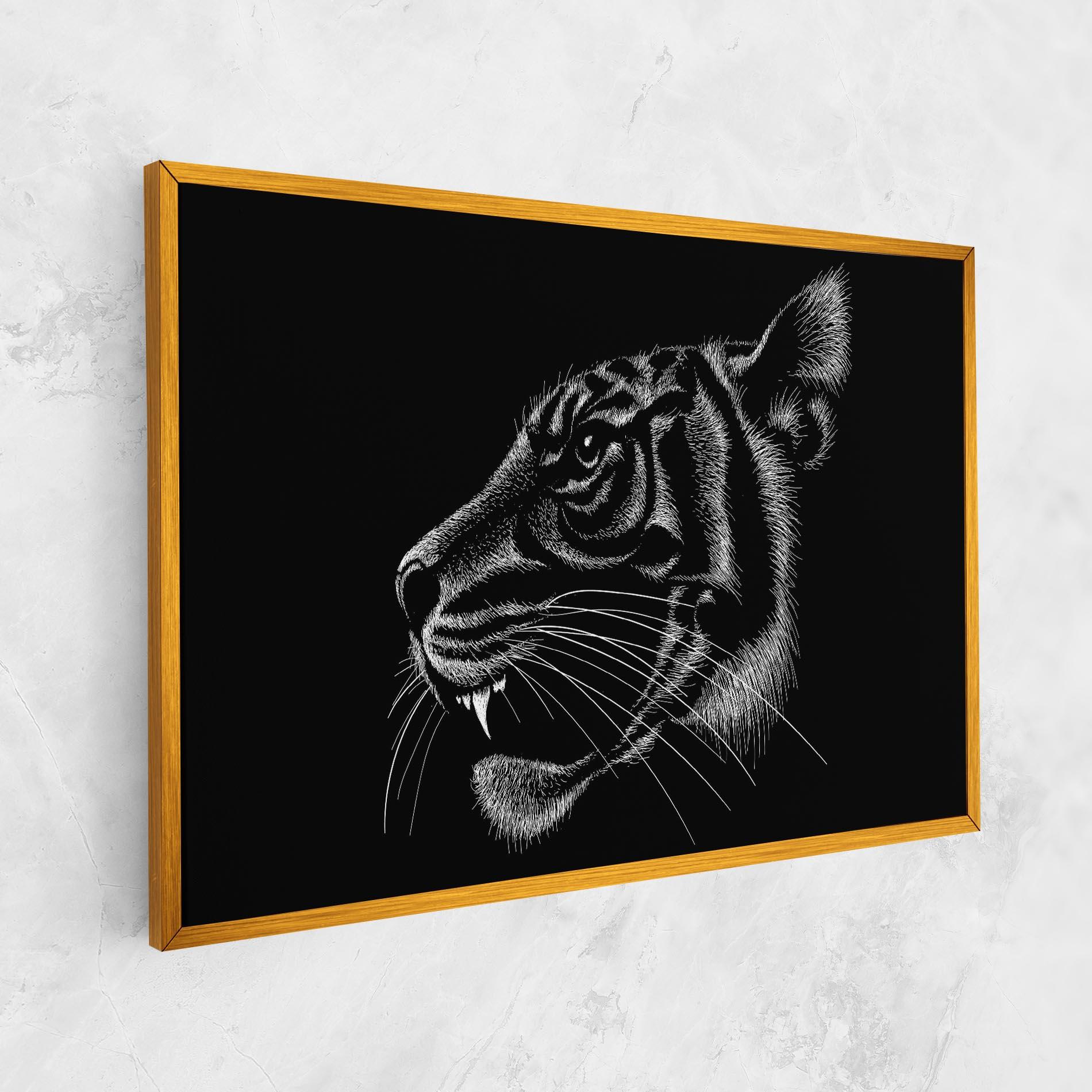 Tablou Canvas Tiger White Head mockup 1