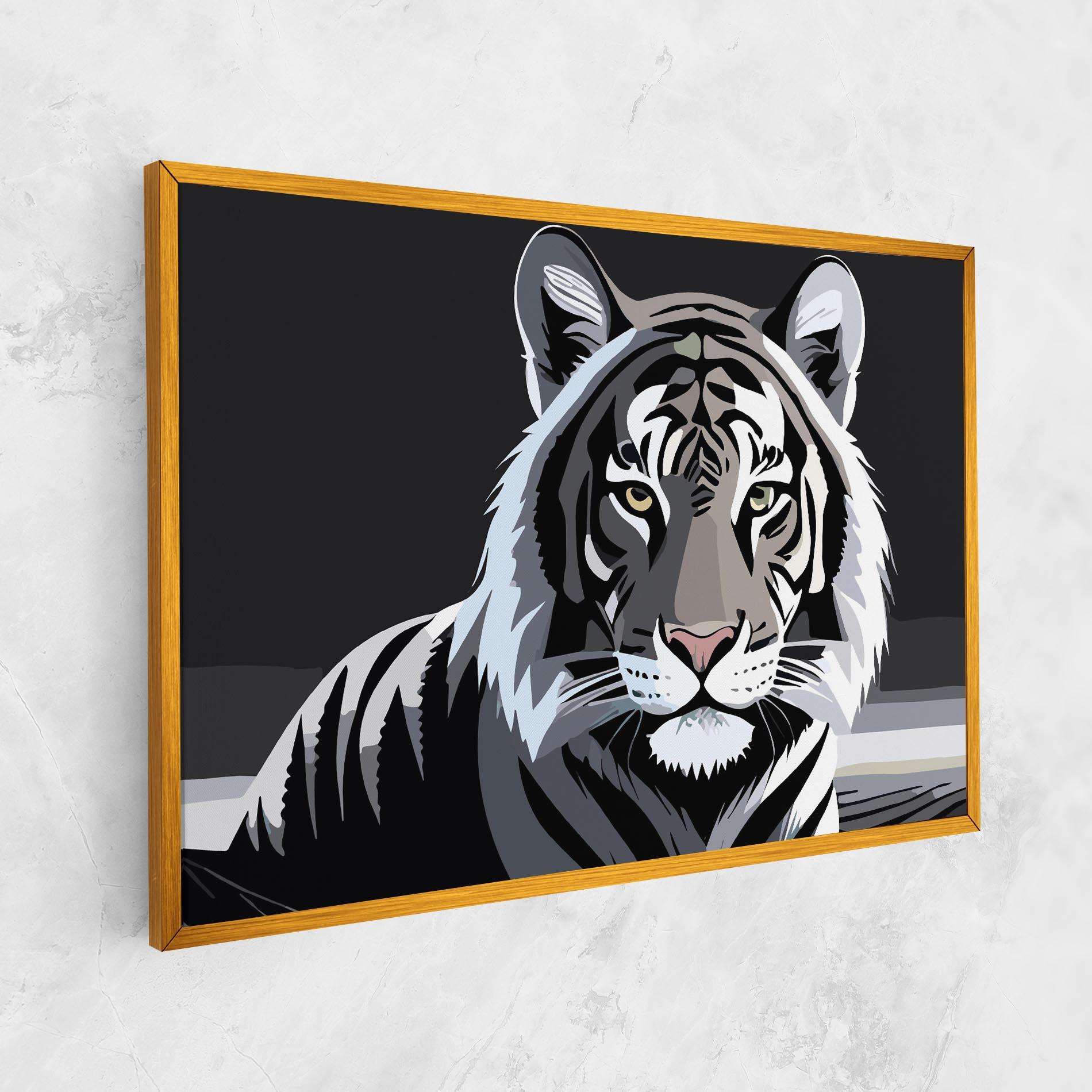 Tablou Canvas White Grey Tiger mockup 1