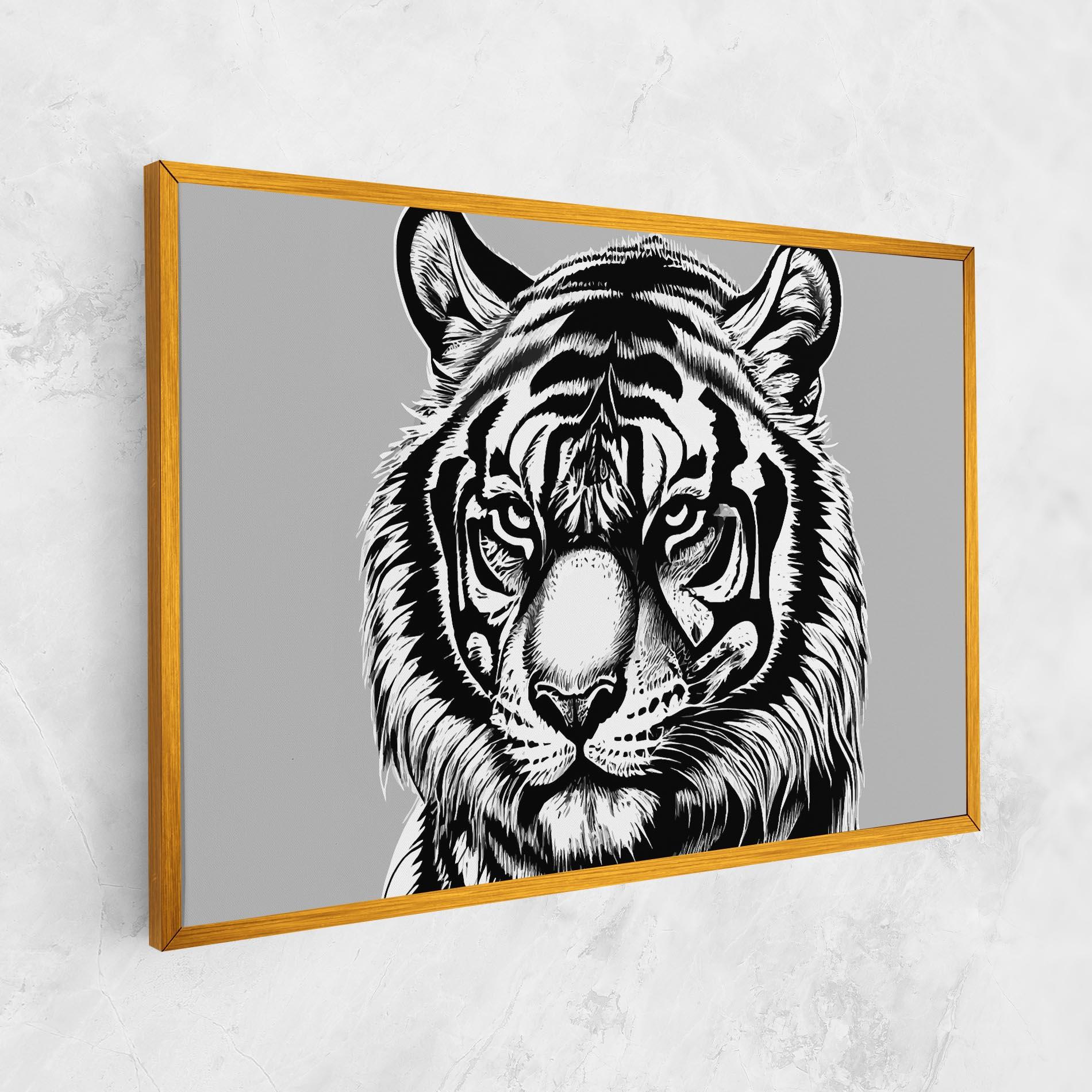 Tablou Canvas White Tiger Grey mockup 1