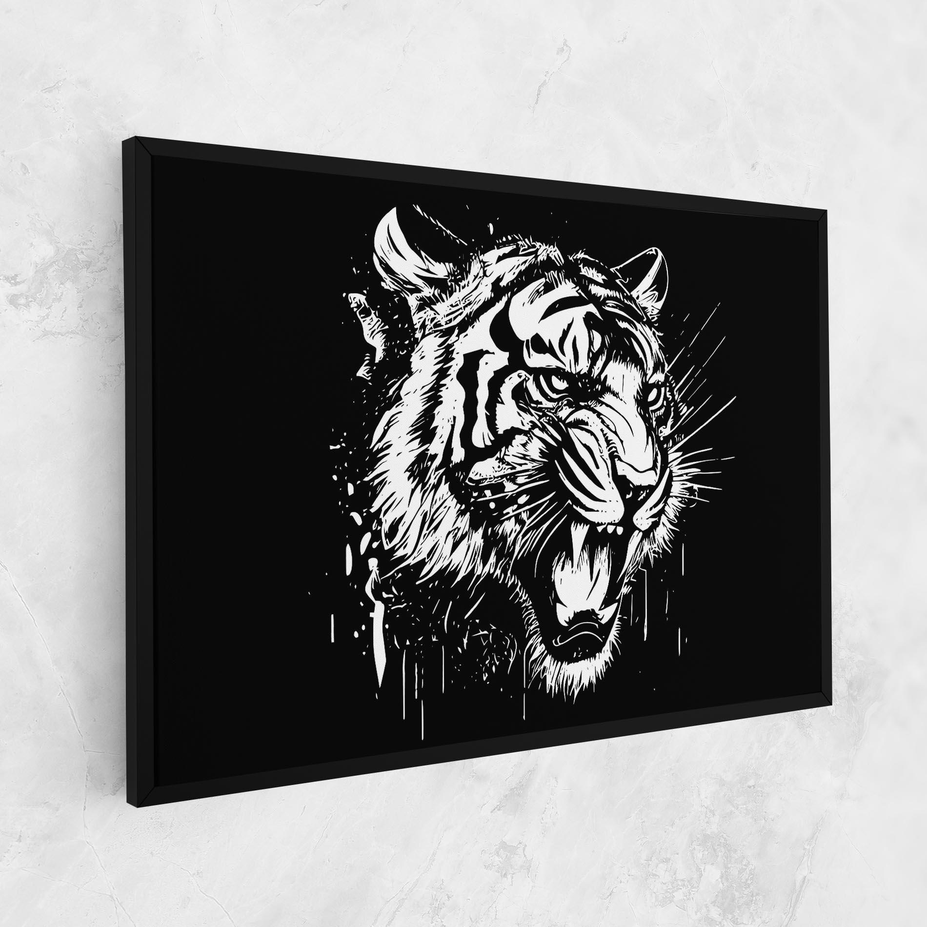 Tablou Canvas Angry Tiger Head mockup 1