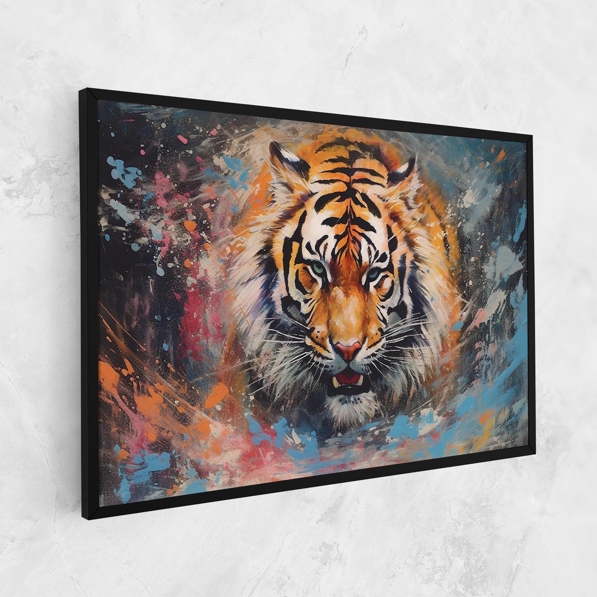 Tablou Canvas Orange Tiger Painting mockup 1