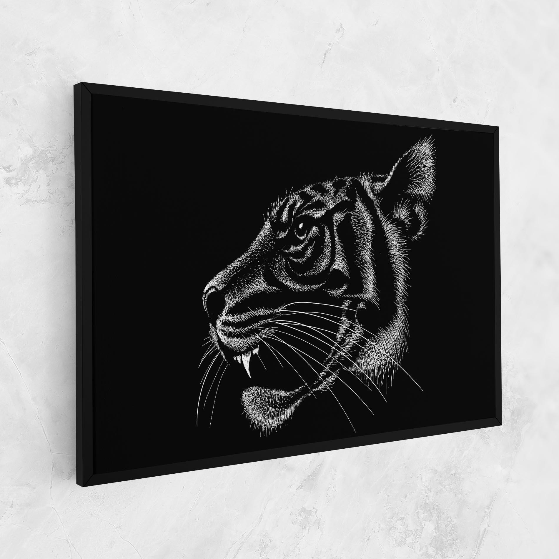 Tablou Canvas Tiger White Head mockup 1