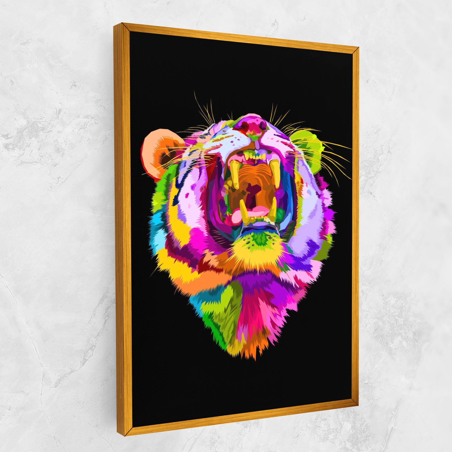 Tablou Canvas Tiger Mix Color mockup 1