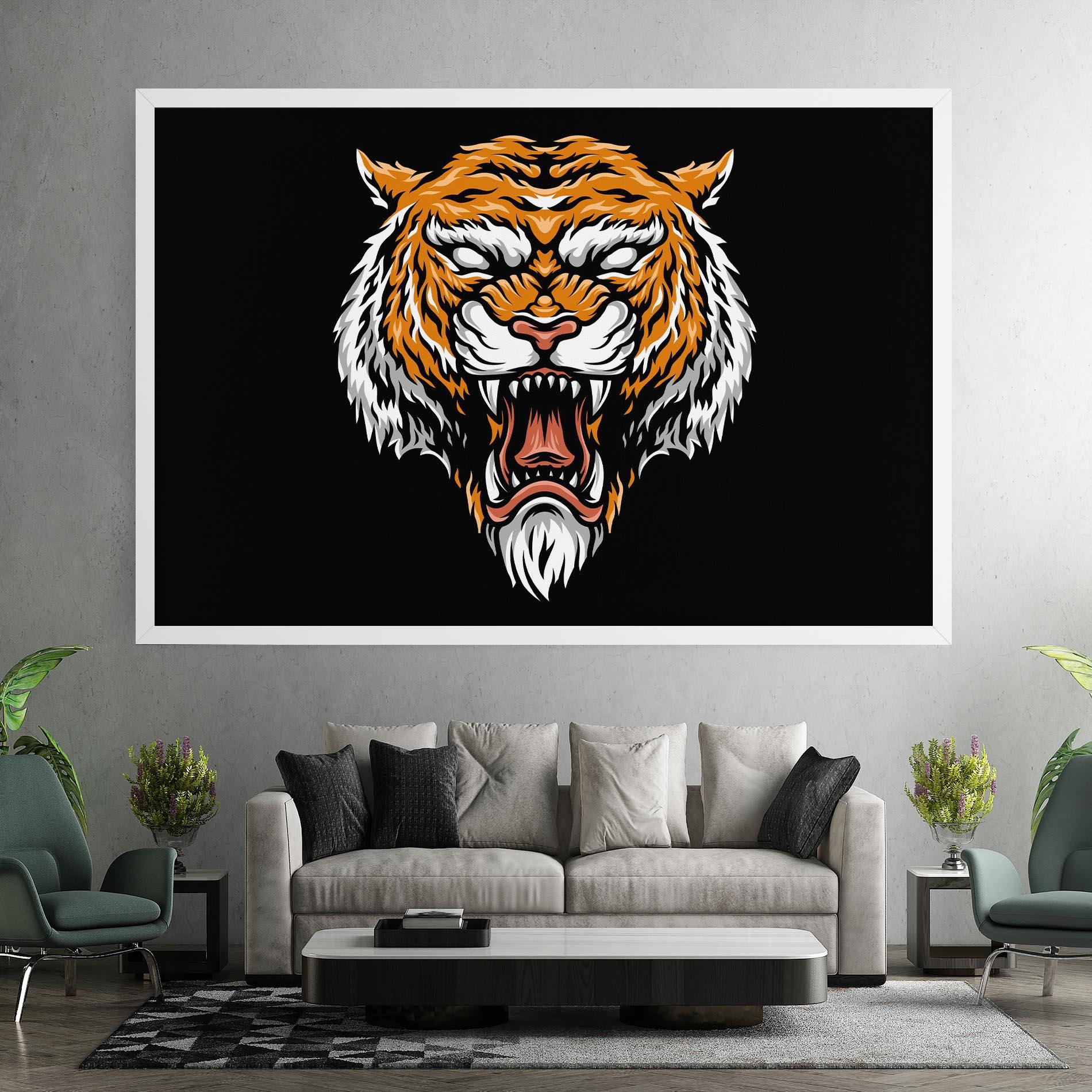 Tablou Canvas Angry Orange Tiger mockup 7