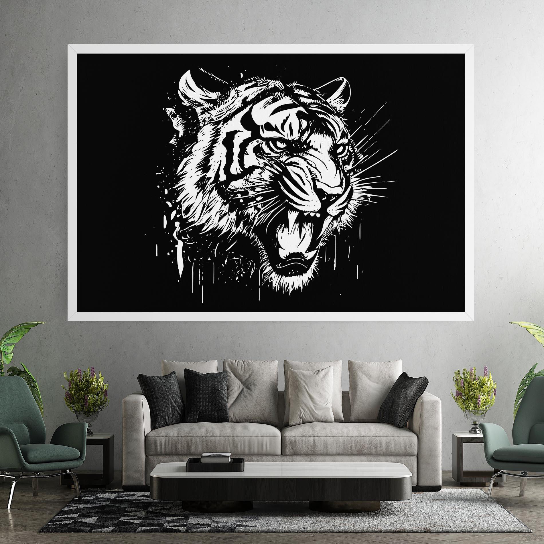 Tablou Canvas Angry Tiger Head mockup 7